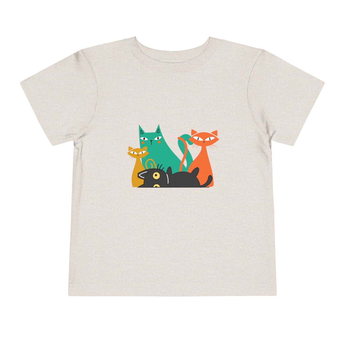 Colorful Cat Toddler T-Shirt – Cute Kids’ Summer Tee, Adorable Kitty Top, Playful Outfit, Fun Gift for Animal Lovers