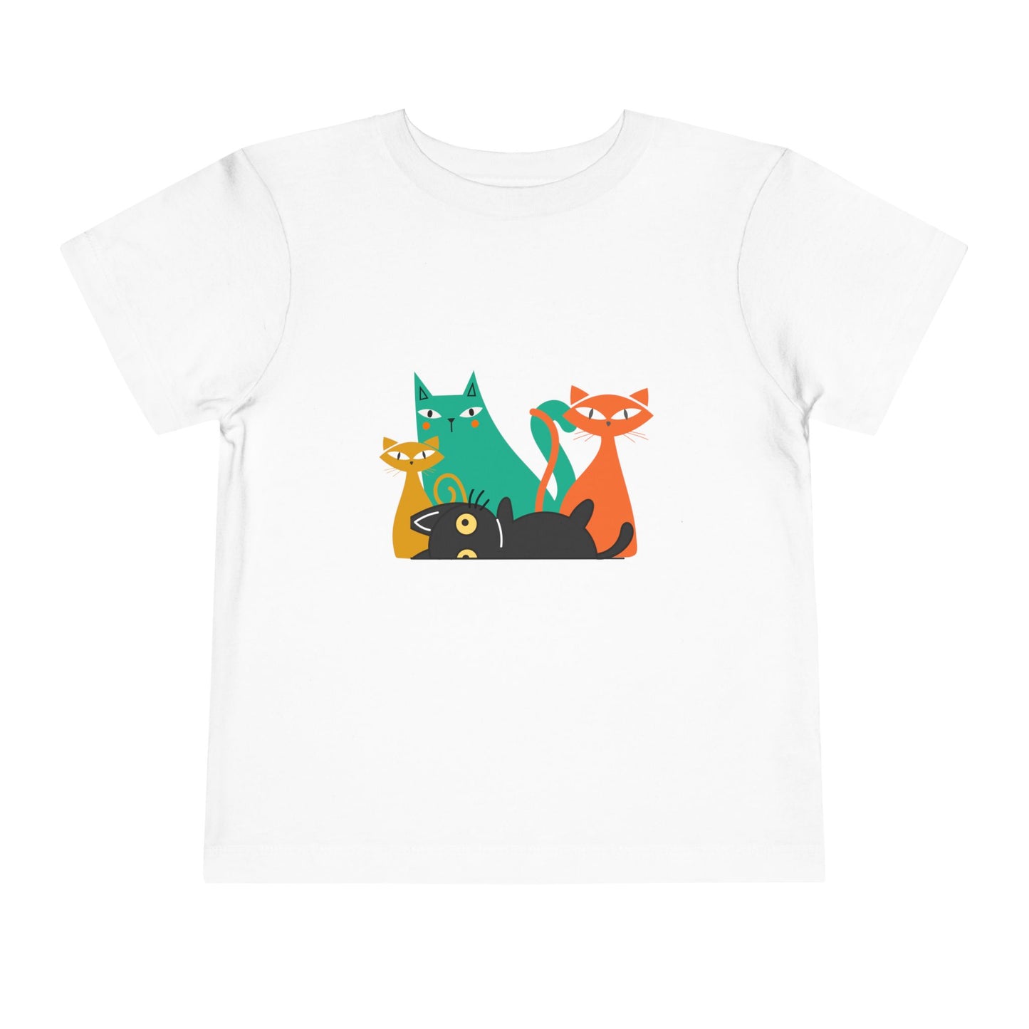 Colorful Cat Toddler T-Shirt – Cute Kids’ Summer Tee, Adorable Kitty Top, Playful Outfit, Fun Gift for Animal Lovers
