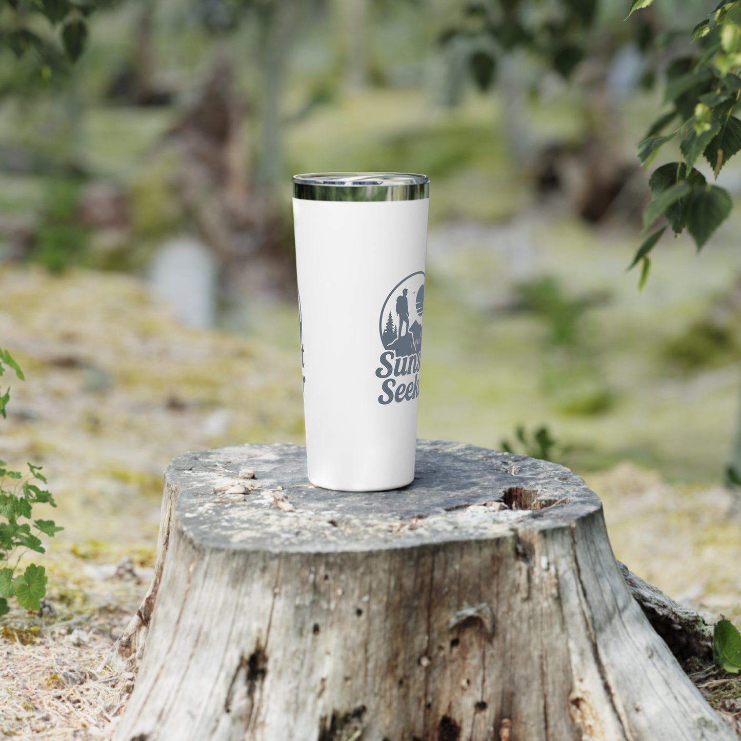 Copper Insulated Travel Tumbler 22oz | Sunset Seeker Design | Keeps Drinks Hot or Cold