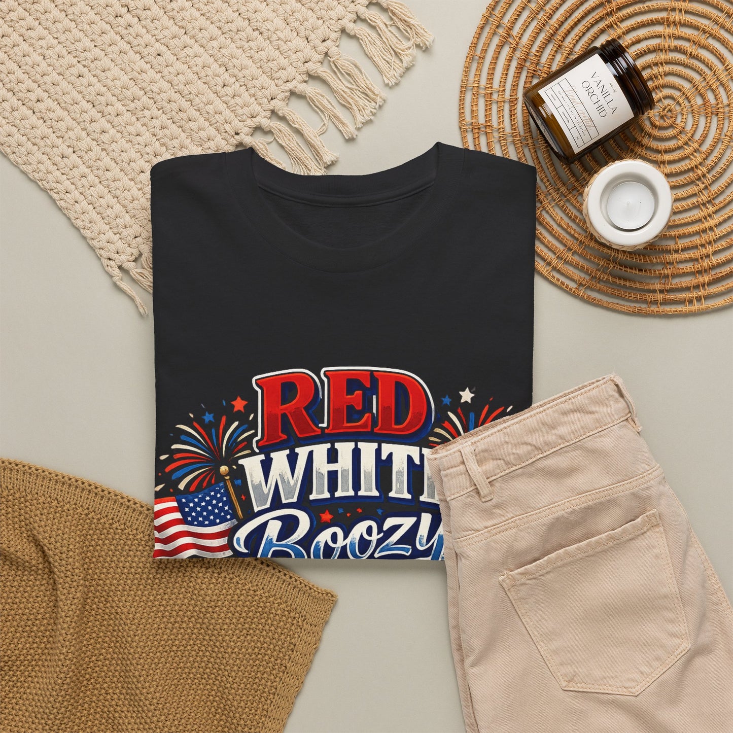 Red White & Boozy T-Shirt | Funny 4th of July Beer Shirt | Patriotic Drinking Tee | Let's Get Lit Independence Day Graphic