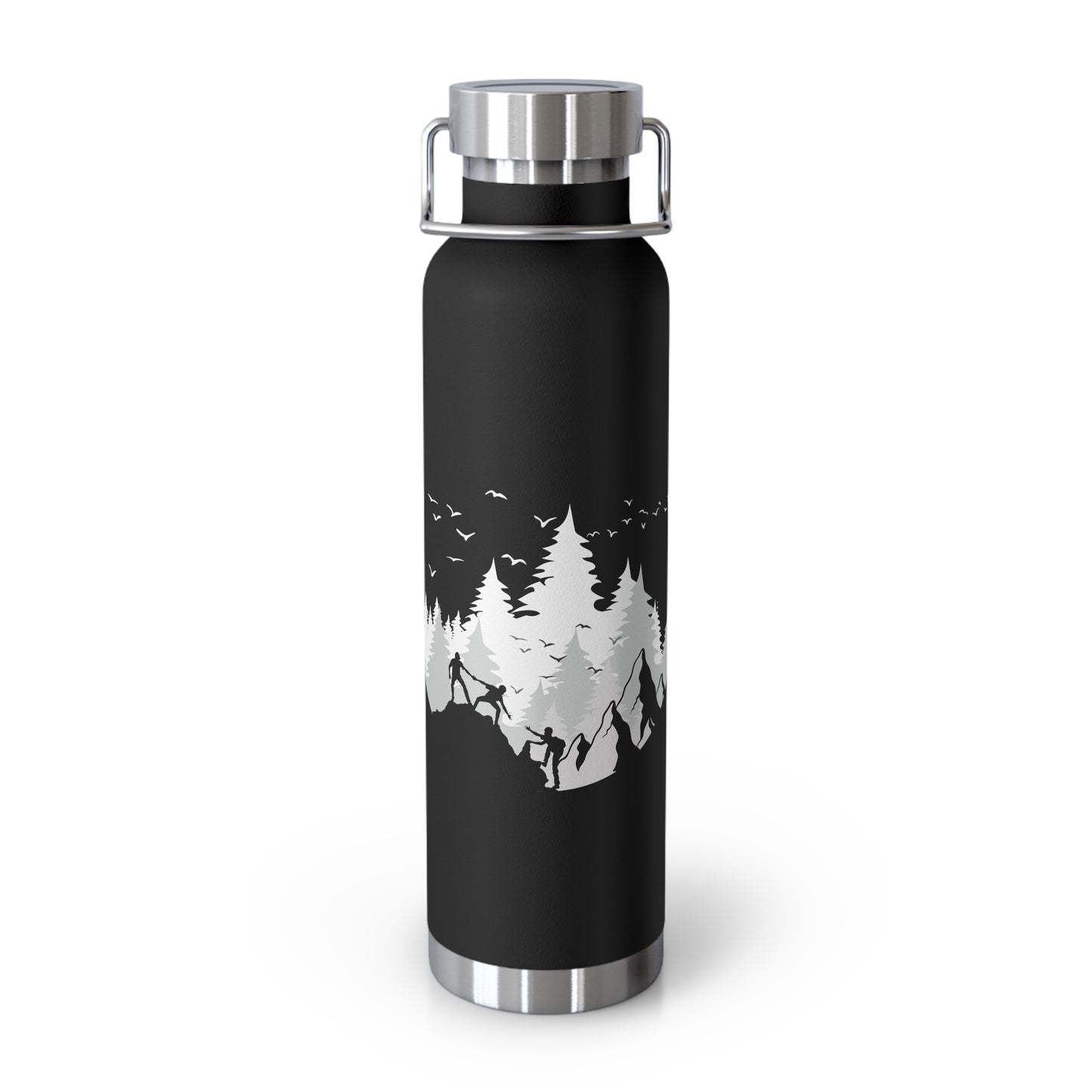 Nature-Inspired Insulated Water Bottle – Forest Design, Eco-Friendly Travel Mug, Hiking Gift for Outdoor Lovers