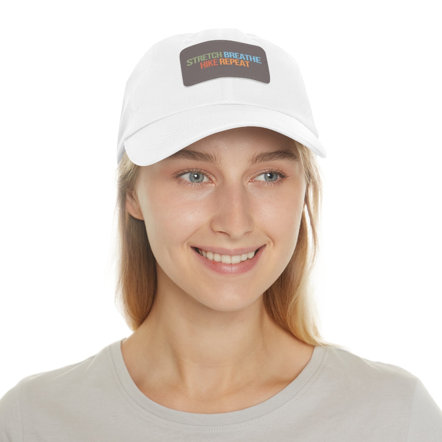 Outdoor Dad Hat with Leather Patch, Hiking Cap, Casual Summer Hat, Gift for Dads, Nature Lover's Accessory