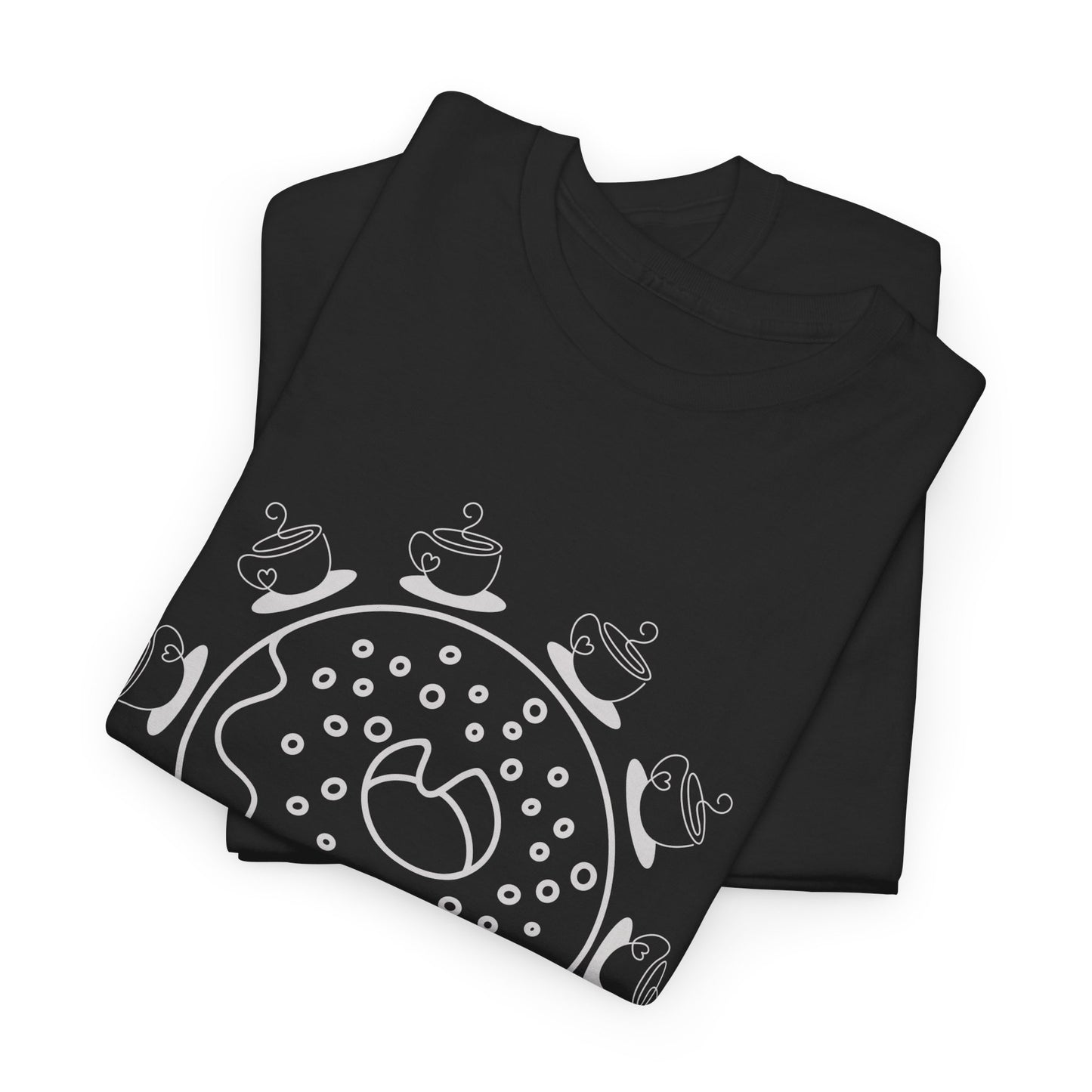 Donut and Coffee T-Shirt, Coffee Lover Shirt, Cute Minimal Line Art Tee, Donut Graphic Tee, Gift for Coffee Lovers