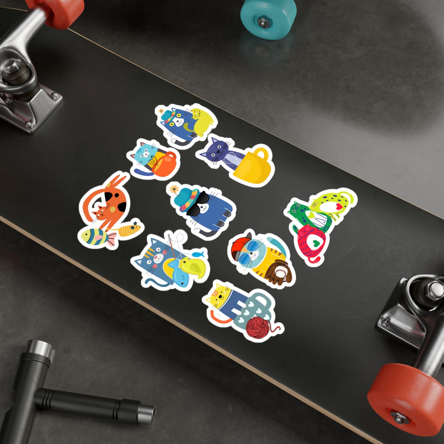 Whimsical Cat Vinyl Stickers | Cute Cat Decals for Laptops, Water Bottles, Scrapbooking, Home Decor, Party Favors & Gifts
