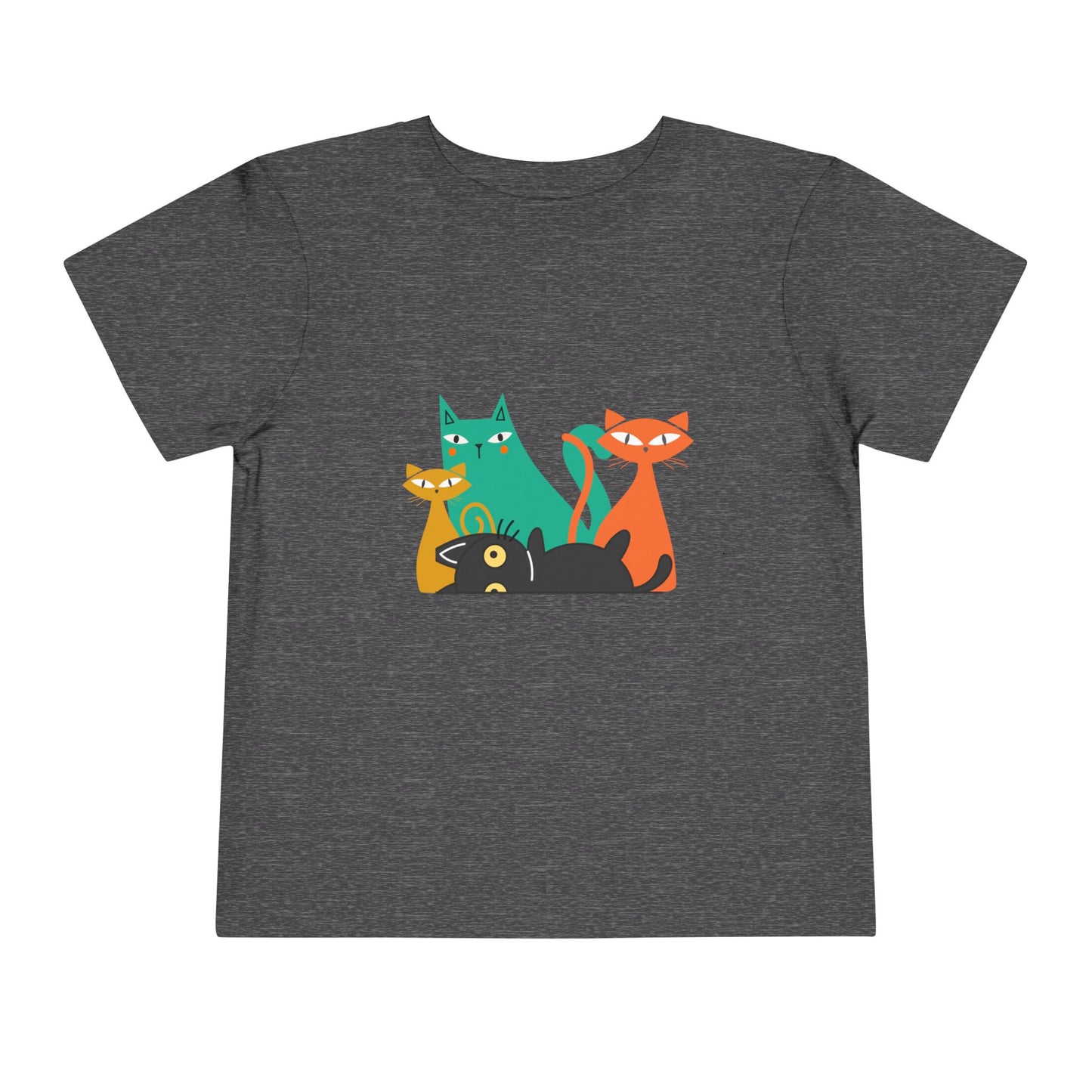 Colorful Cat Toddler T-Shirt – Cute Kids’ Summer Tee, Adorable Kitty Top, Playful Outfit, Fun Gift for Animal Lovers
