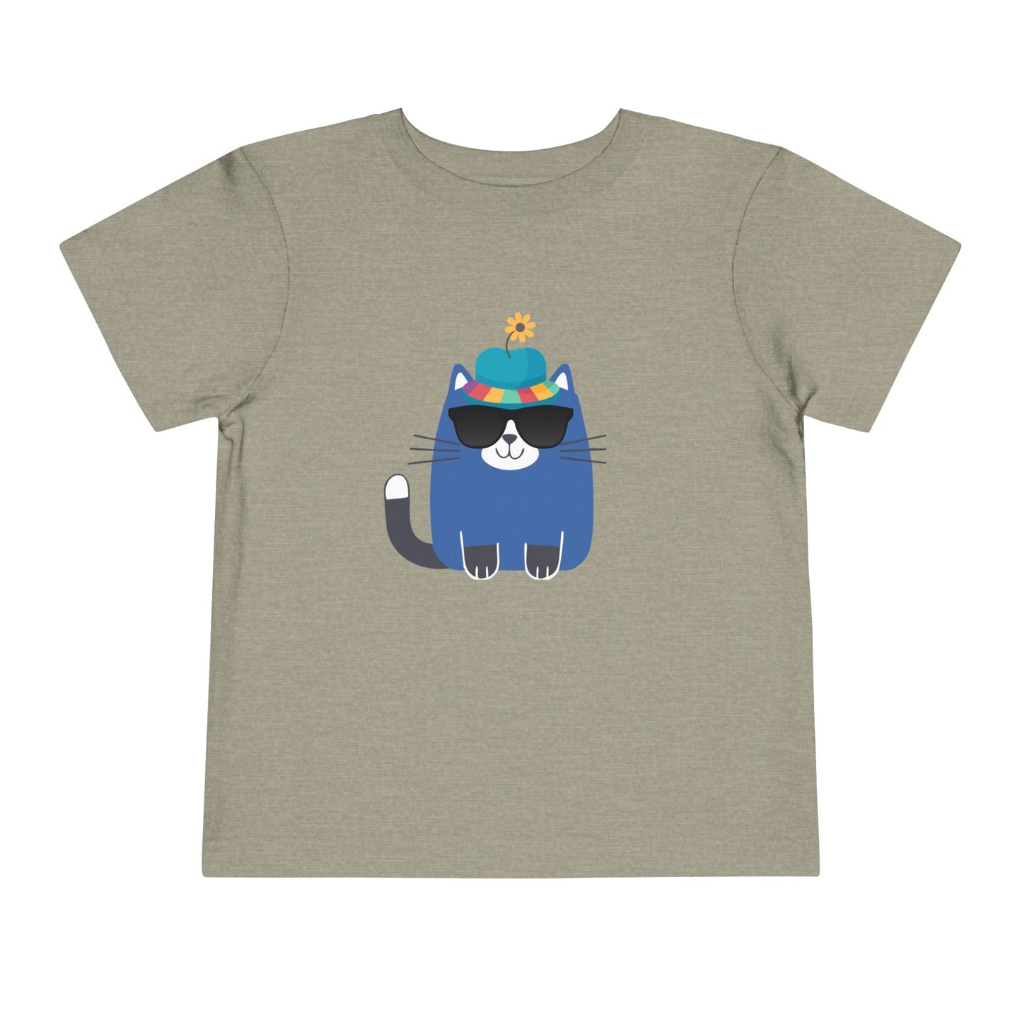Cool Cat Toddler T-Shirt | Cute & Funny Kids Graphic Tee, Summer Cat Shirt for Boys & Girls, Fun Toddler Outfit