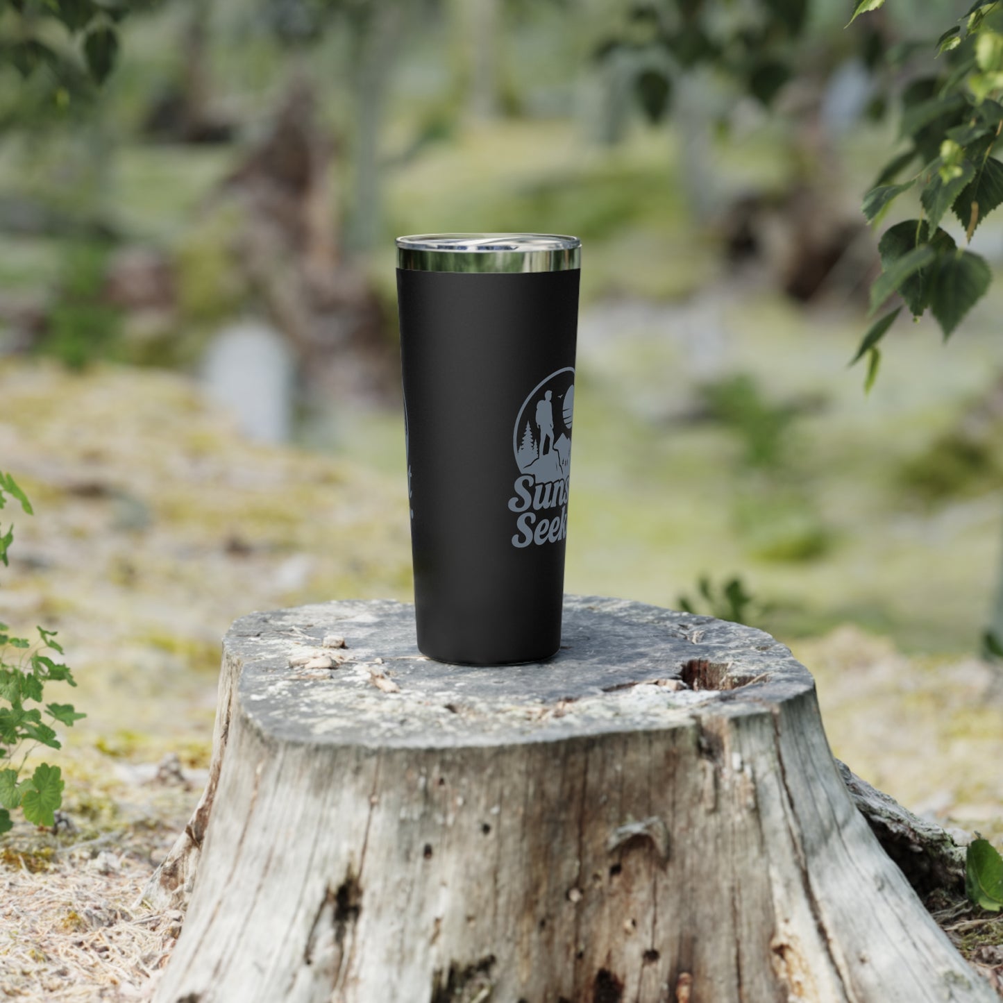Copper Insulated Travel Tumbler 22oz | Sunset Seeker Design | Keeps Drinks Hot or Cold