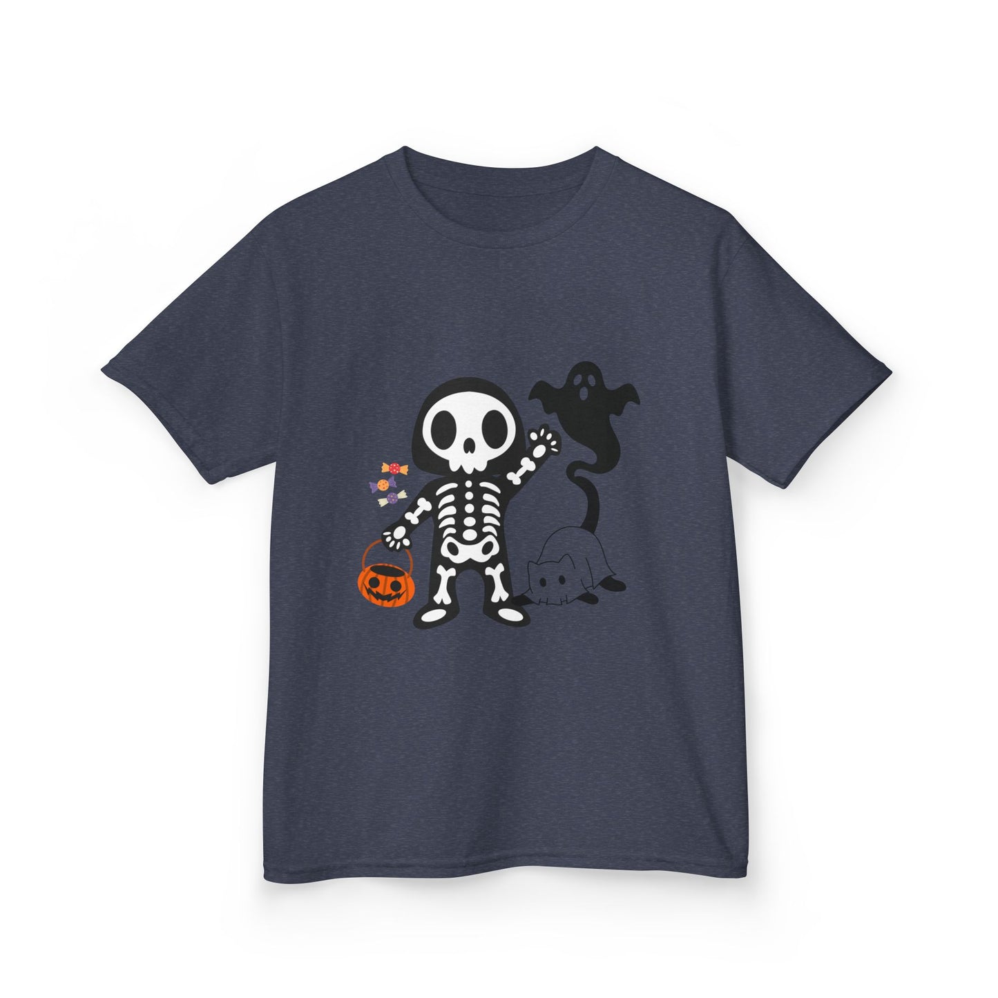 Halloween Skeleton Kids T-Shirt, Cute Ghost Kids Tee, Fun Spooky Shirt for Kids, Halloween Costume Top, Party Wear