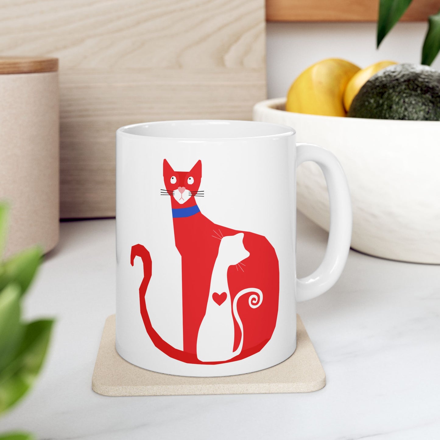 Cute Cat Ceramic Mug | Cat Lover Gift, Coffee & Tea Cup, Pet Owner Present, Cat Themed Home Decor, Gift for Her
