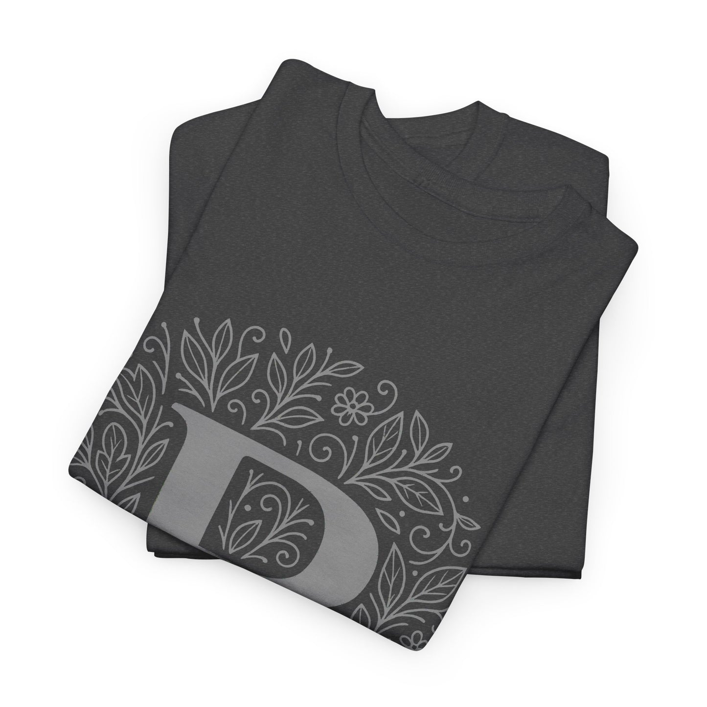 Personalized Initial P, Unisex Heavy Cotton Tee, Custom Graphic T-Shirt, Gifts for Her, Birthday, Casual Wear, Women's Fashion