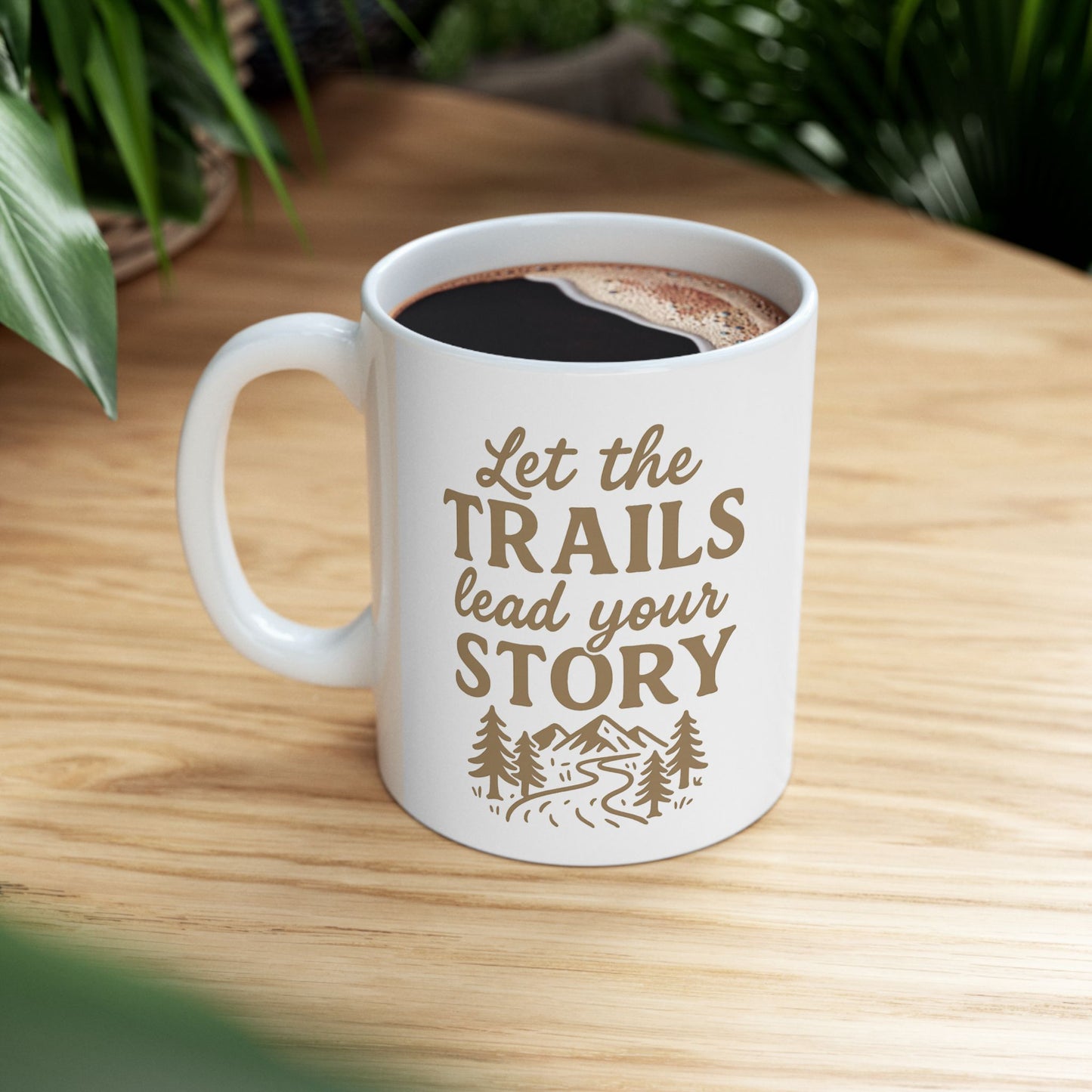 Nature Lover Ceramic Mug Hiking Gift, Outdoor Adventure Coffee Cup