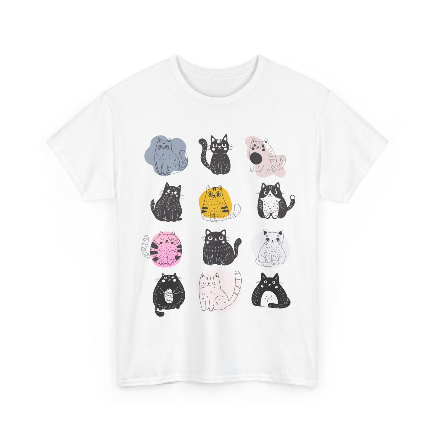 Cute Cat Mood Board T-Shirt, Funny Cat Graphic Tee, Kawaii Cat Faces Shirt, Cozy Unisex Cat Lover Gift