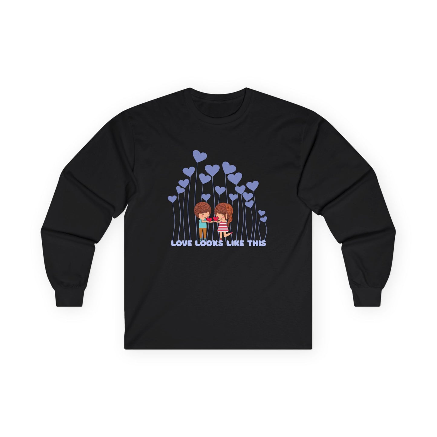 Love Looks Like This Shirt | Couple Hearts Long Sleeve Tee