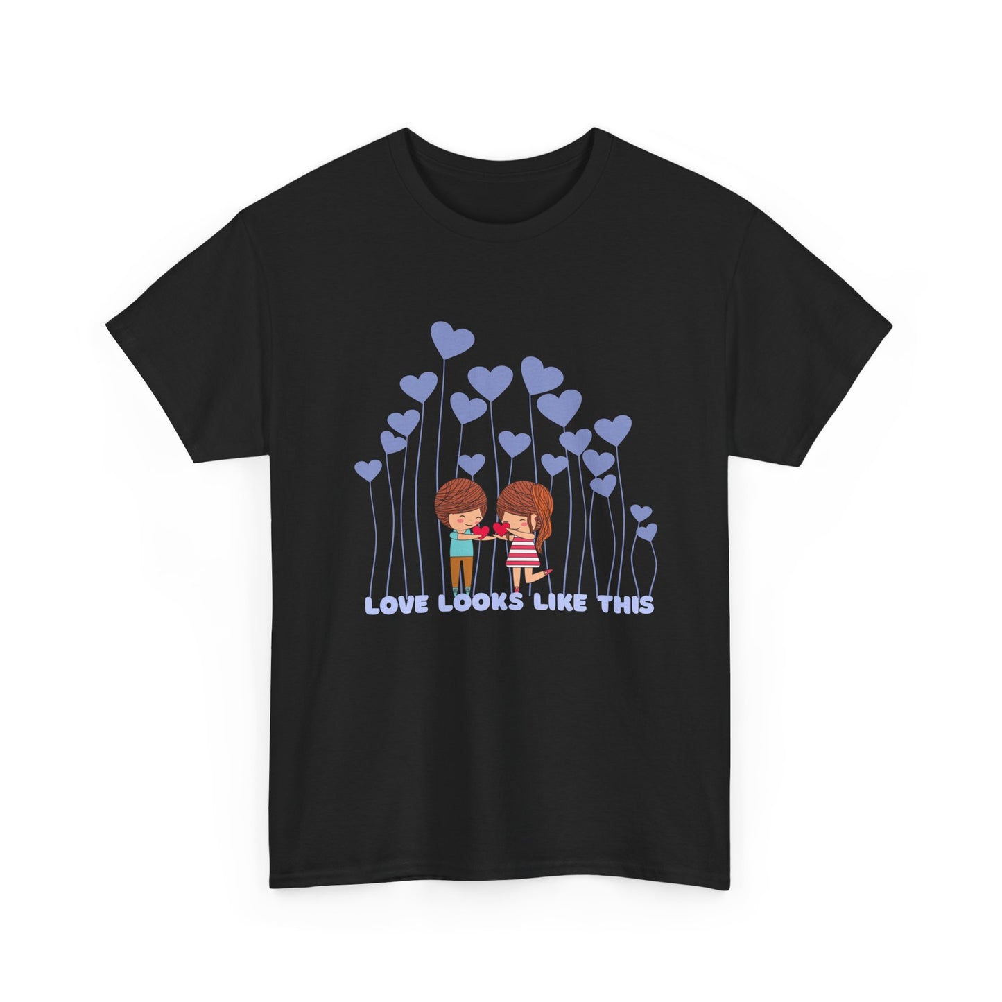 Love Looks Like This T-Shirt | Cute Couple Valentine Graphic Tee | Romantic Heart Shirt