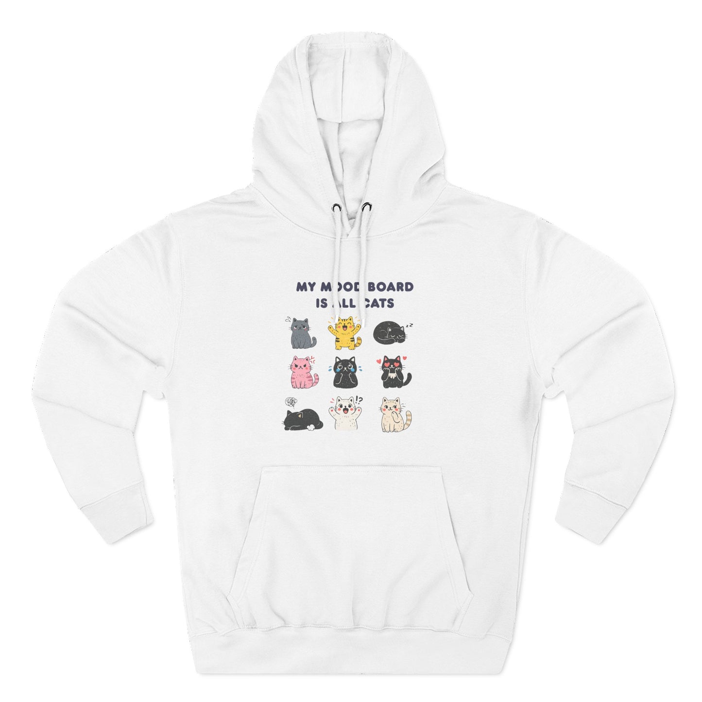 My Mood Board Is All Cats Hoodie | Funny Cat Lover Graphic Hoodie, Cozy Unisex Cat Gift