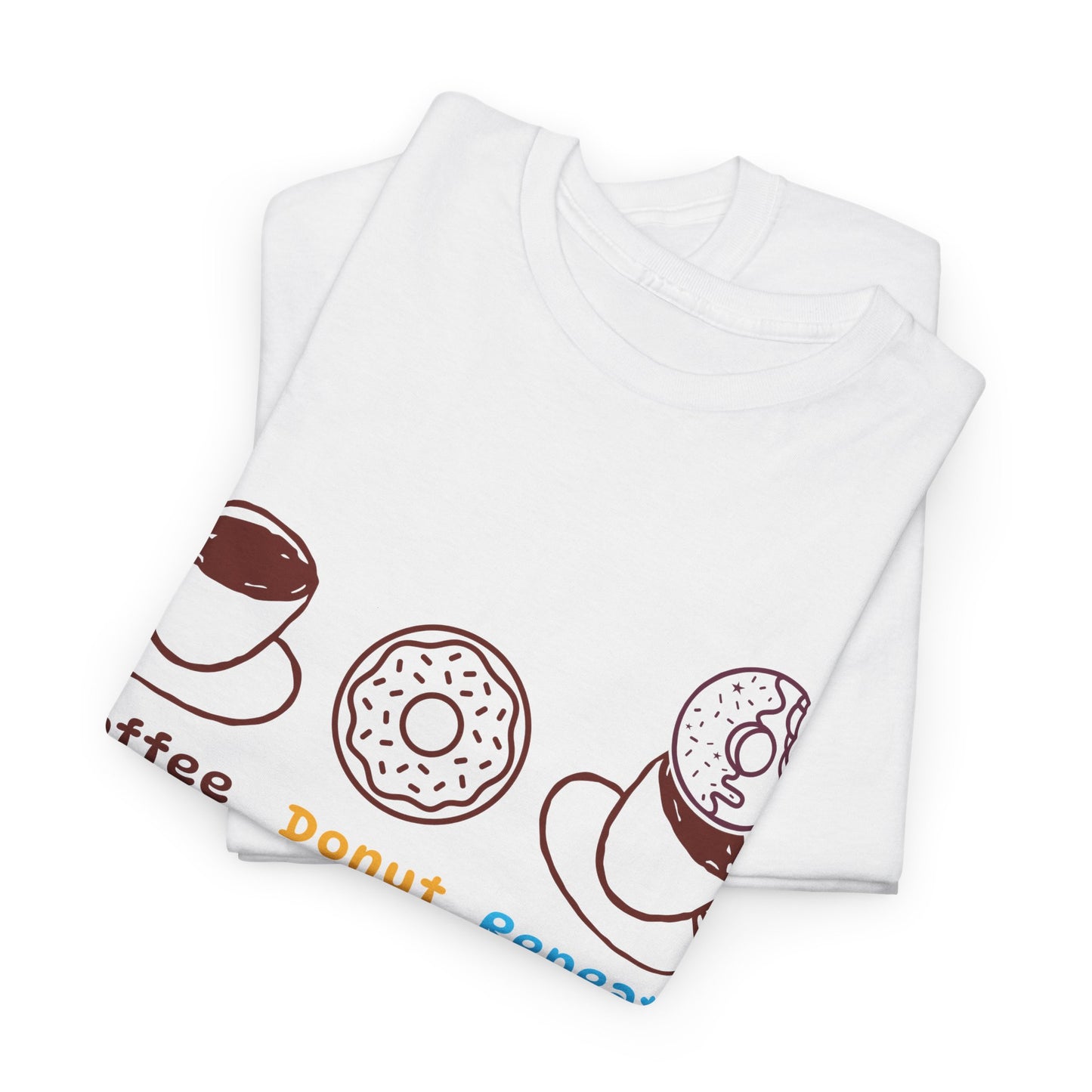 Coffee Donut Repeat T-Shirt | Cute Coffee & Donut Graphic Tee, Minimalist Breakfast Lover Shirt, Cozy Café Unisex Tee