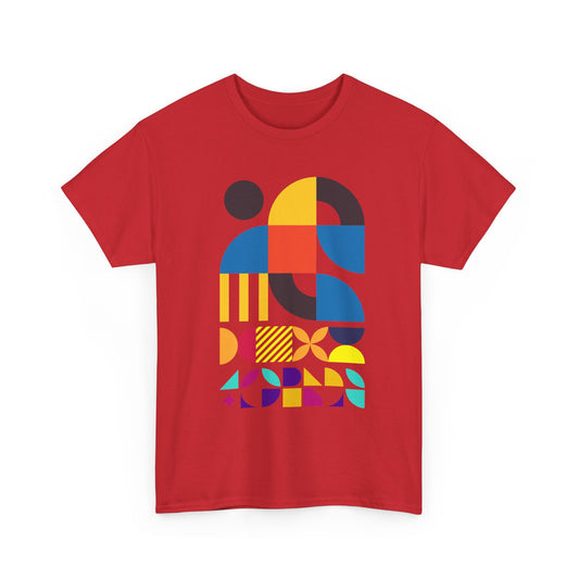 Abstract Geometric Shapes T-Shirt, Mid Century Modern Graphic Tee, Colorful Retro Pattern Shirt, Minimalist Art Unisex Tee, Modern Design Top