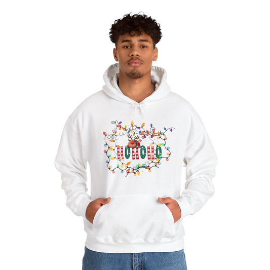 Christmas Reindeer 'HOHOHO' Hoodie - Cute Sleeping Rudolph Holiday Sweatshirt