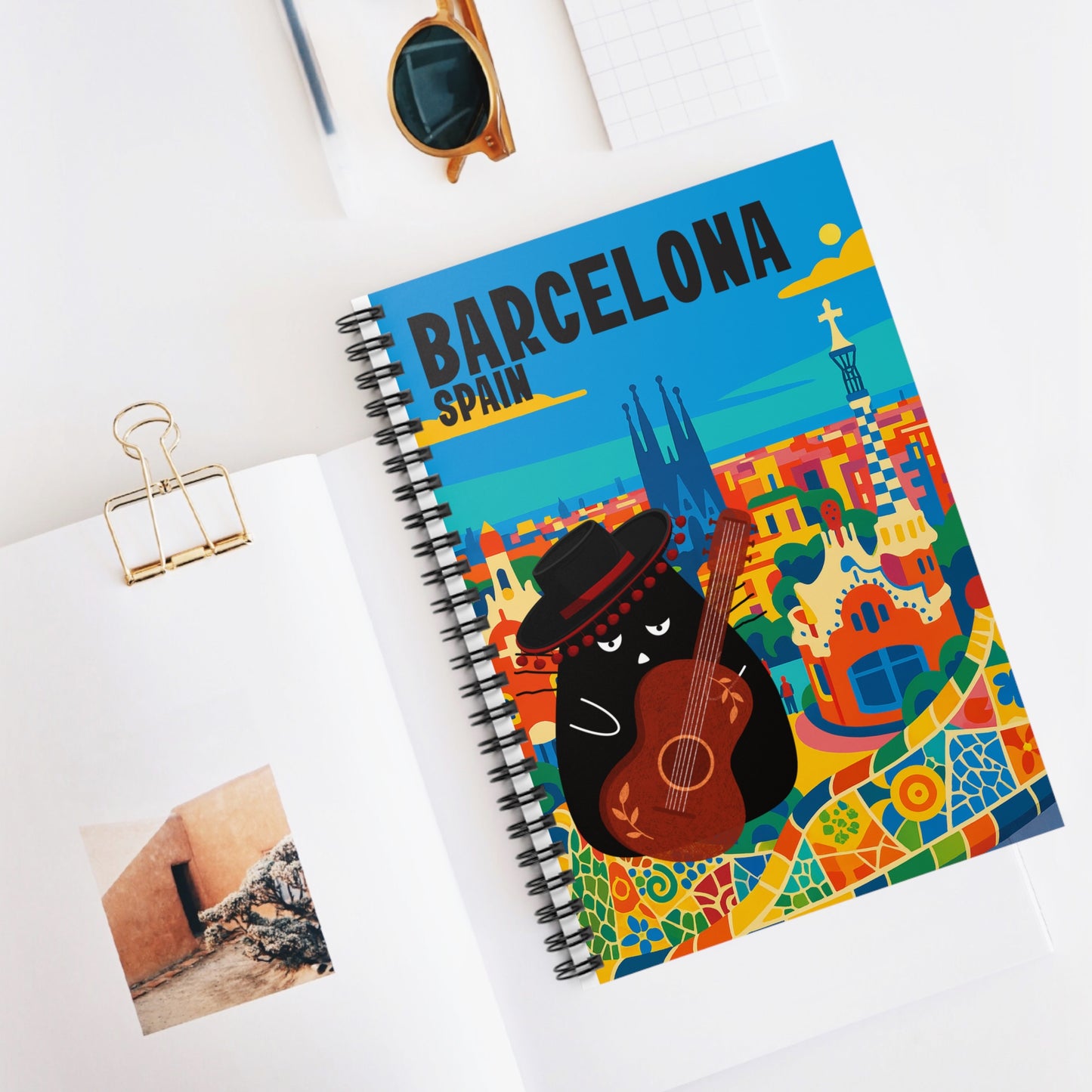 Barcelona Spiral Notebook – Travel Journal Gift, Art-Inspired Stationery, Ruled Pages for Students, Writers & Creatives