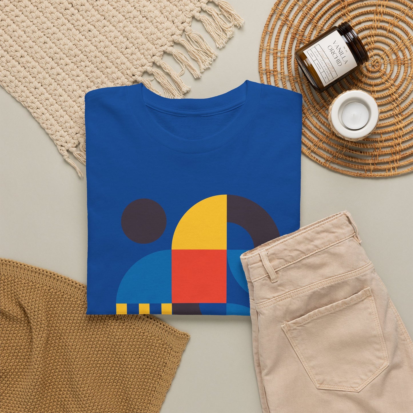 Abstract Geometric Shapes T-Shirt, Mid Century Modern Graphic Tee, Colorful Retro Pattern Shirt, Minimalist Art Unisex Tee, Modern Design Top
