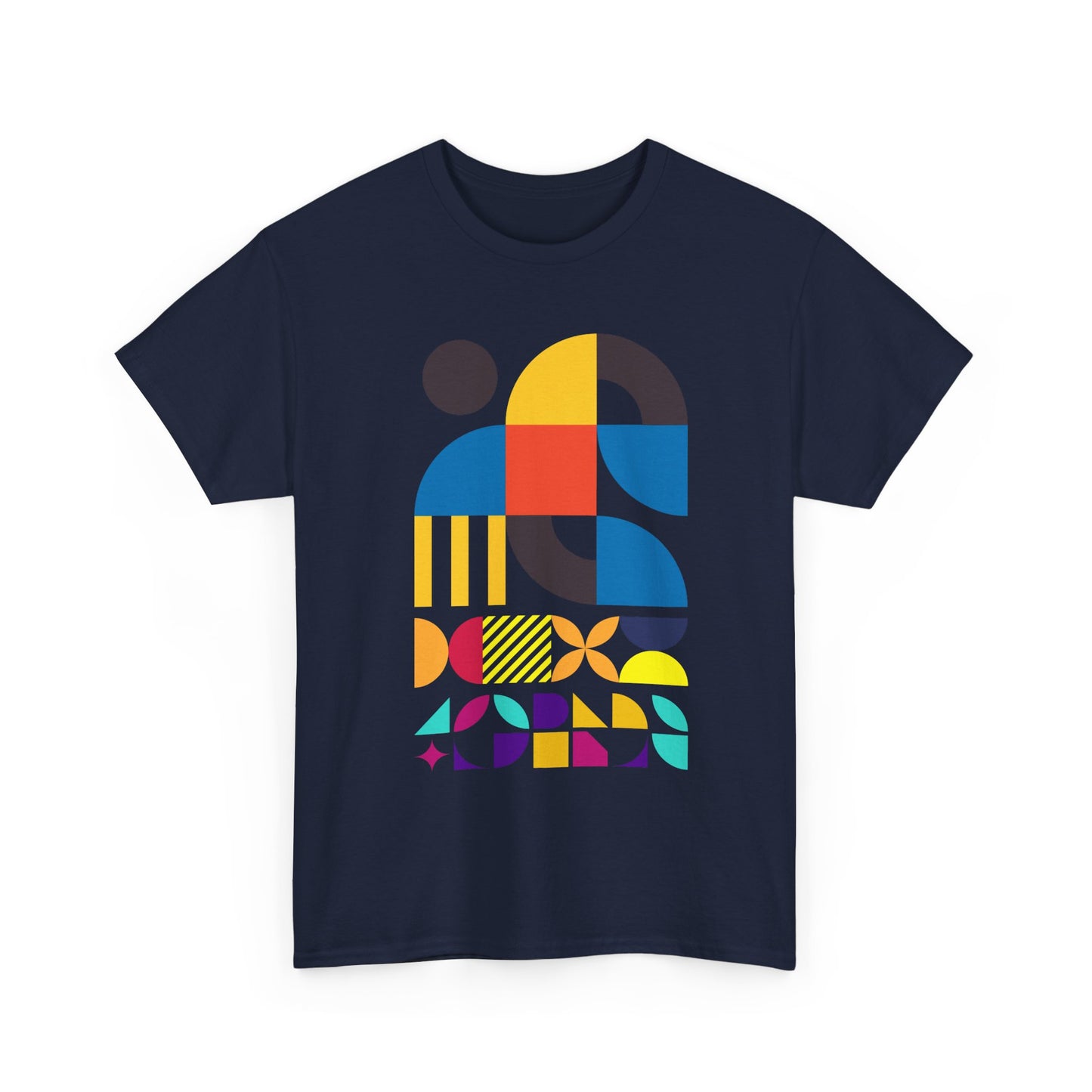 Abstract Geometric Shapes T-Shirt, Mid Century Modern Graphic Tee, Colorful Retro Pattern Shirt, Minimalist Art Unisex Tee, Modern Design Top