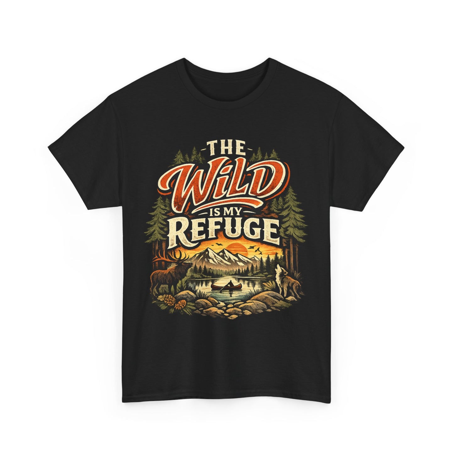 The Wild Is My Refuge T-Shirt | Camping & Hiking Graphic Tee | Outdoor Adventure Nature Shirt for Trail Lovers