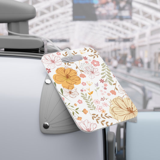 Floral Luggage Tags | Personalized Travel ID Labels for Suitcases, Chic Accessories for Vacation, Gift for Wanderlust Lovers