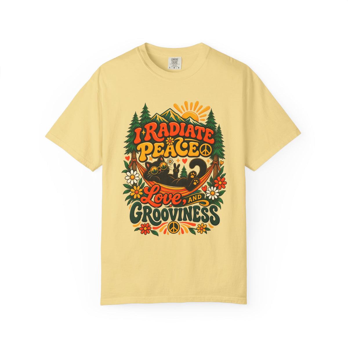Peace Love Grooviness T-Shirt – Retro Hippie Graphic Tee, Boho Festival Shirt, Positive Vibes Unisex Gift