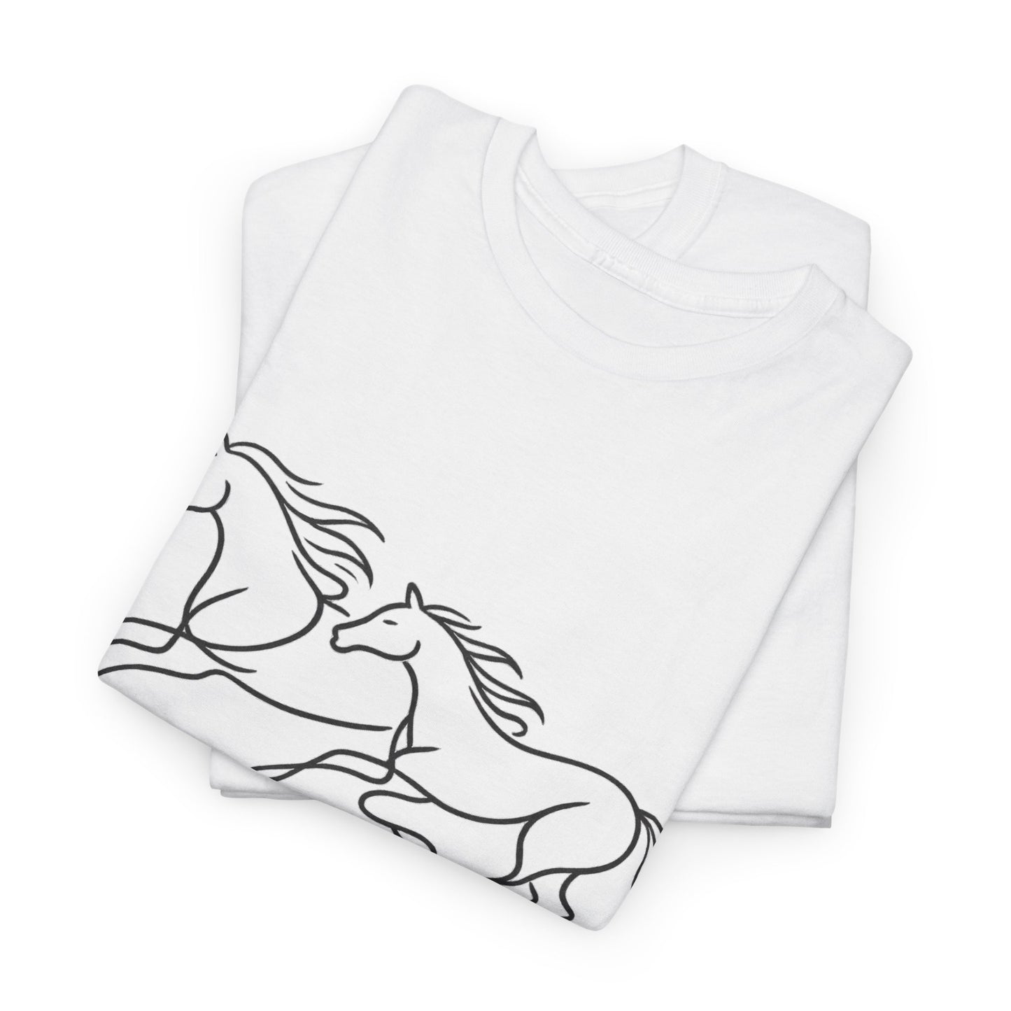 Running Horses T-Shirt — Minimal Line Art Horse Tee