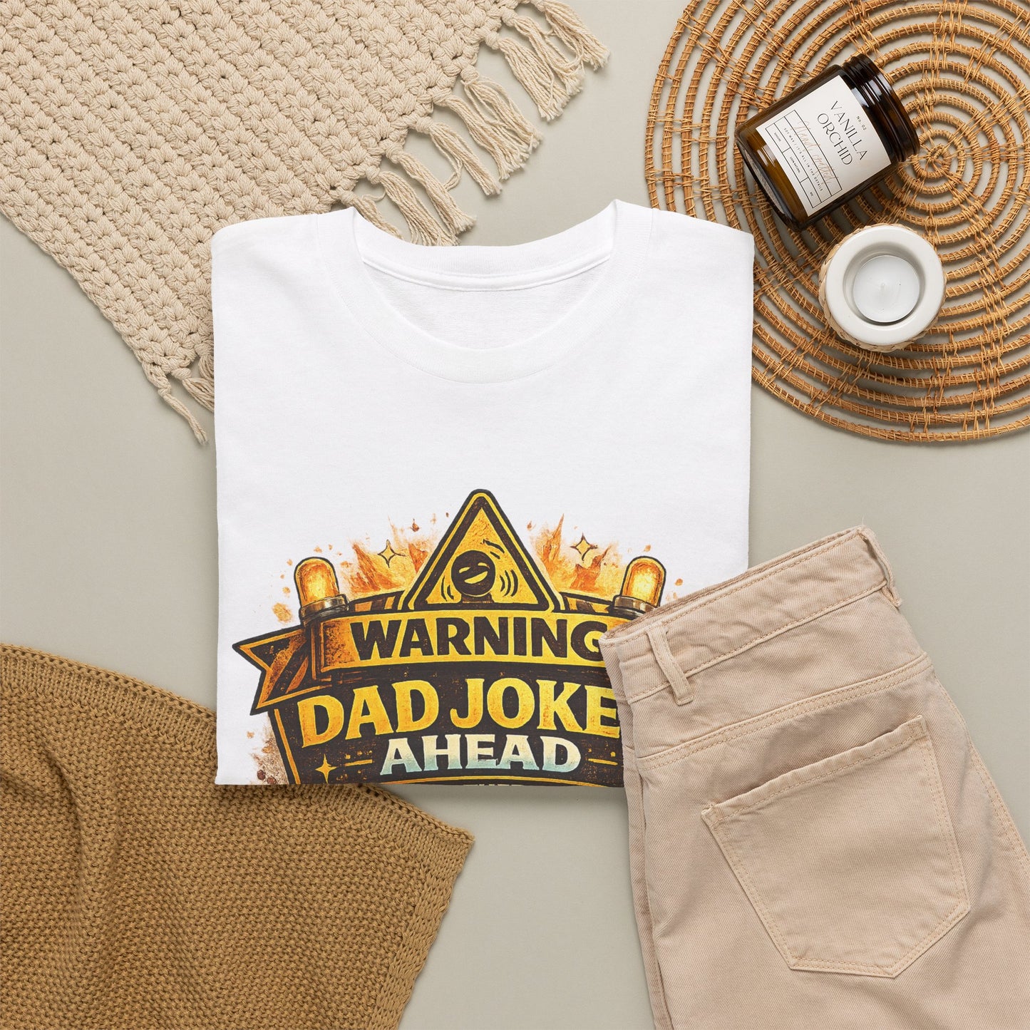 Warning Dad Jokes Ahead Shirt | Funny Fathers Day Grill Beer Tee | Dad BBQ Humor Graphic Shirt