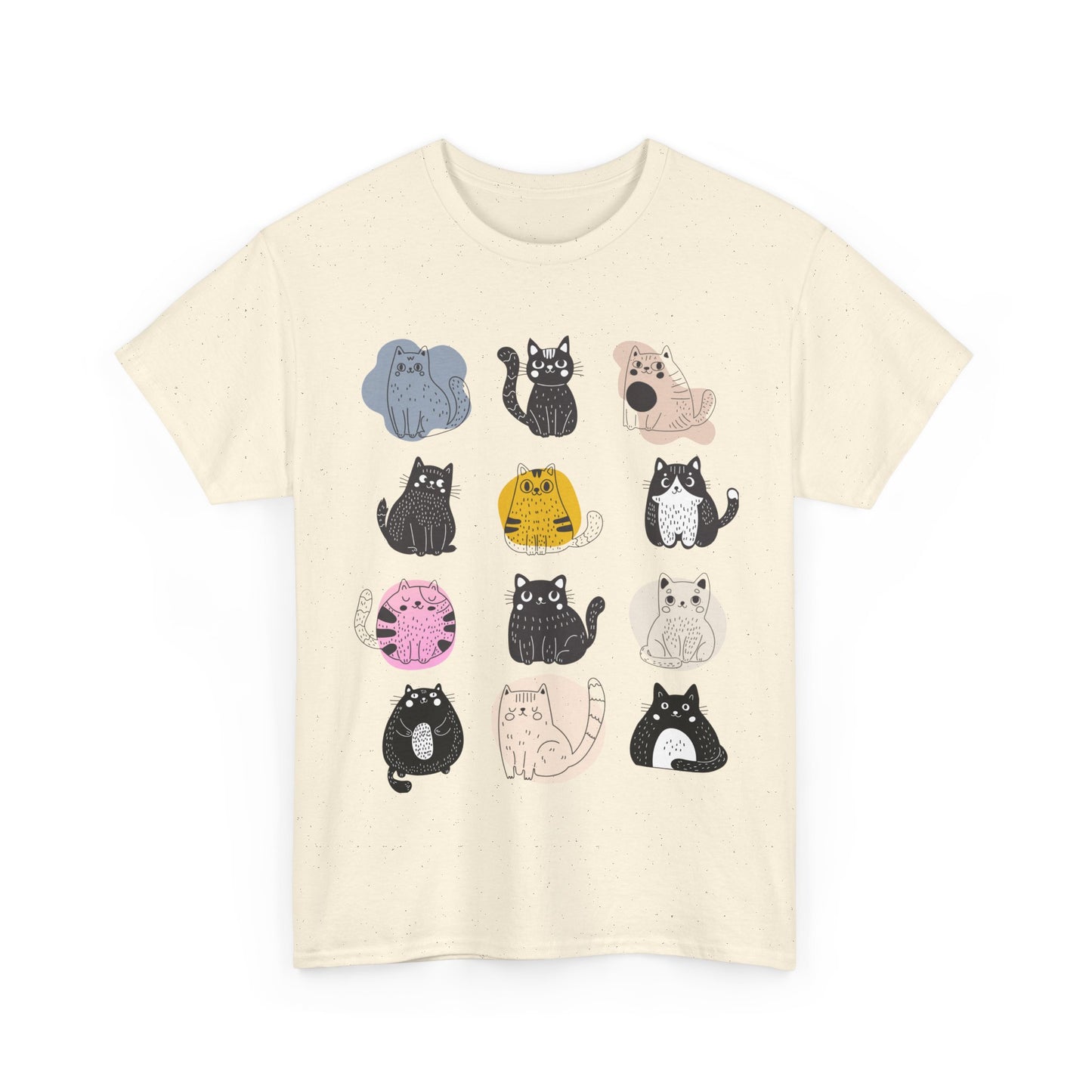 Cute Cat Mood Board T-Shirt, Funny Cat Graphic Tee, Kawaii Cat Faces Shirt, Cozy Unisex Cat Lover Gift