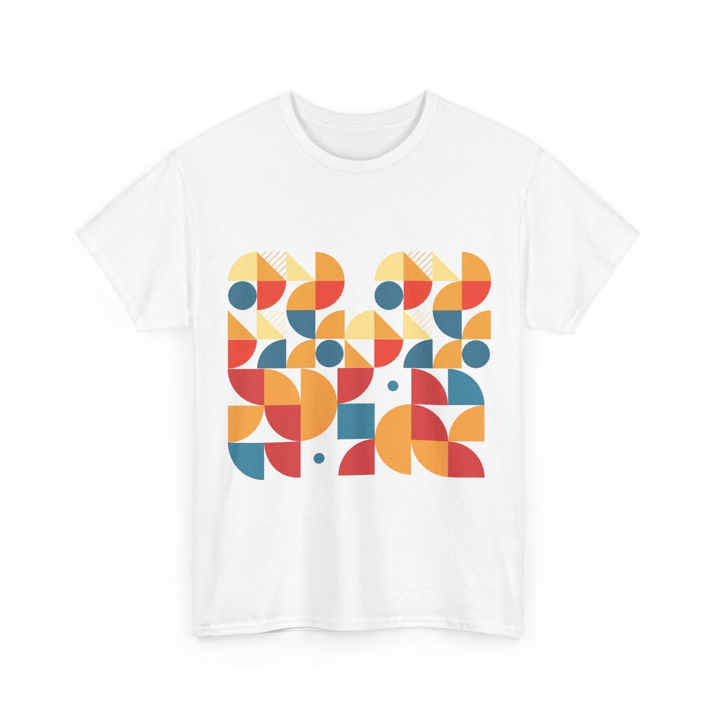 Retro Geometric T-Shirt, Colorful Mid Century Modern Graphic Tee, Abstract Shapes Shirt, Unisex Minimal Art Tee, Hipster Casual Top