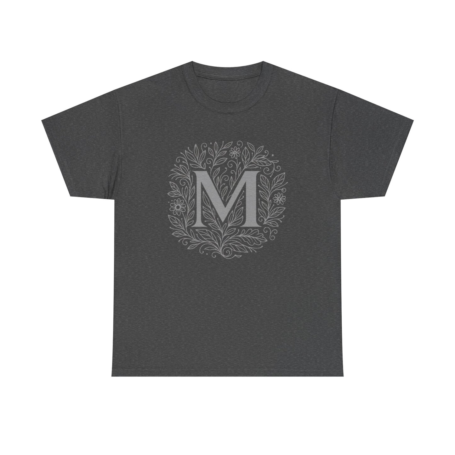 Personalized Initial M Floral Graphic Tee, Unisex Cotton T-Shirt