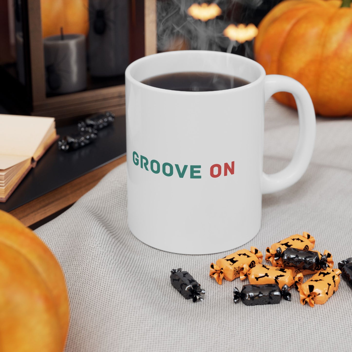 Motivational Coffee Mug | Fun Ceramic Cup with Groove On Quote, Inspirational Gift for Coffee Lovers, 11oz & 15oz Drinkware