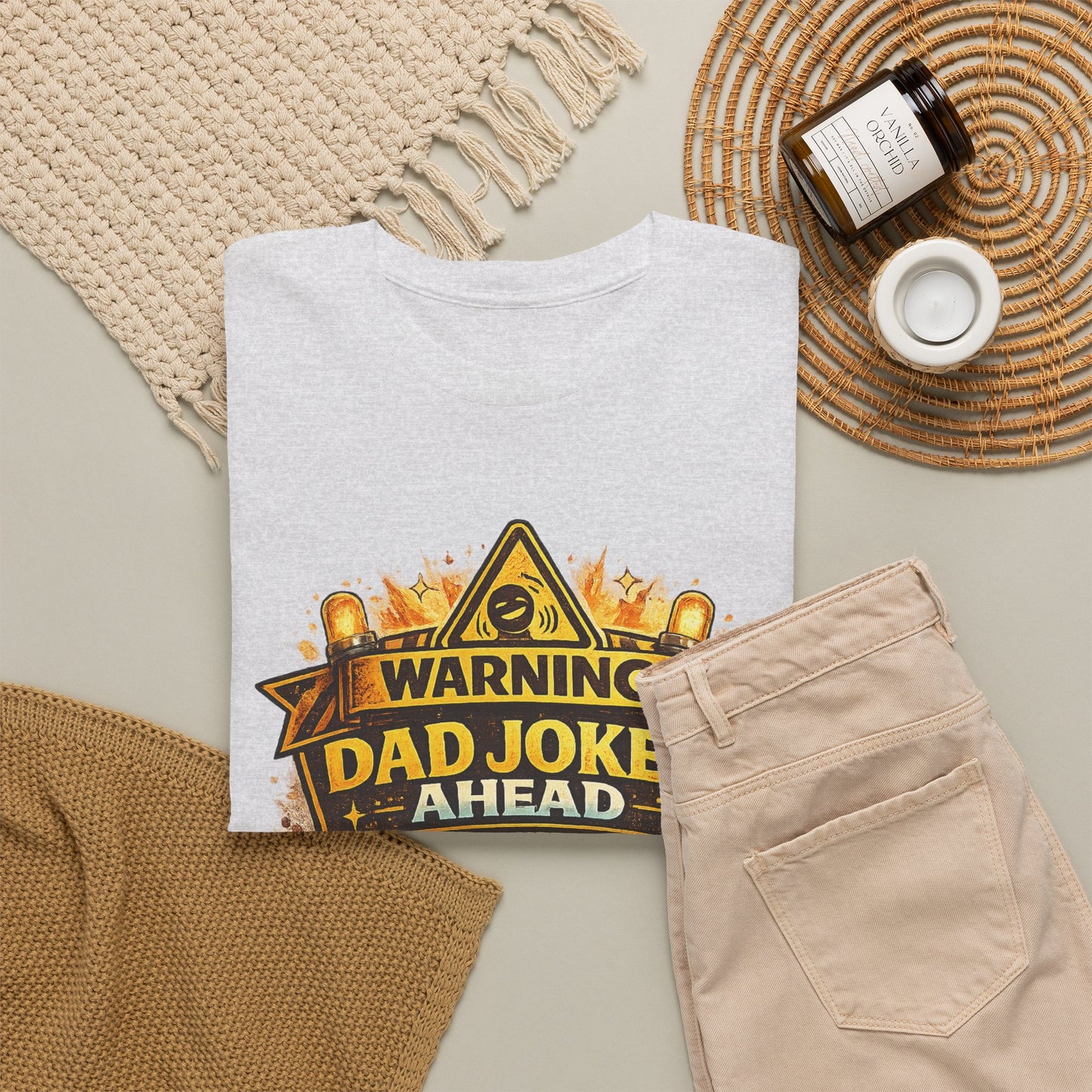 Warning Dad Jokes Ahead Shirt | Funny Fathers Day Grill Beer Tee | Dad BBQ Humor Graphic Shirt