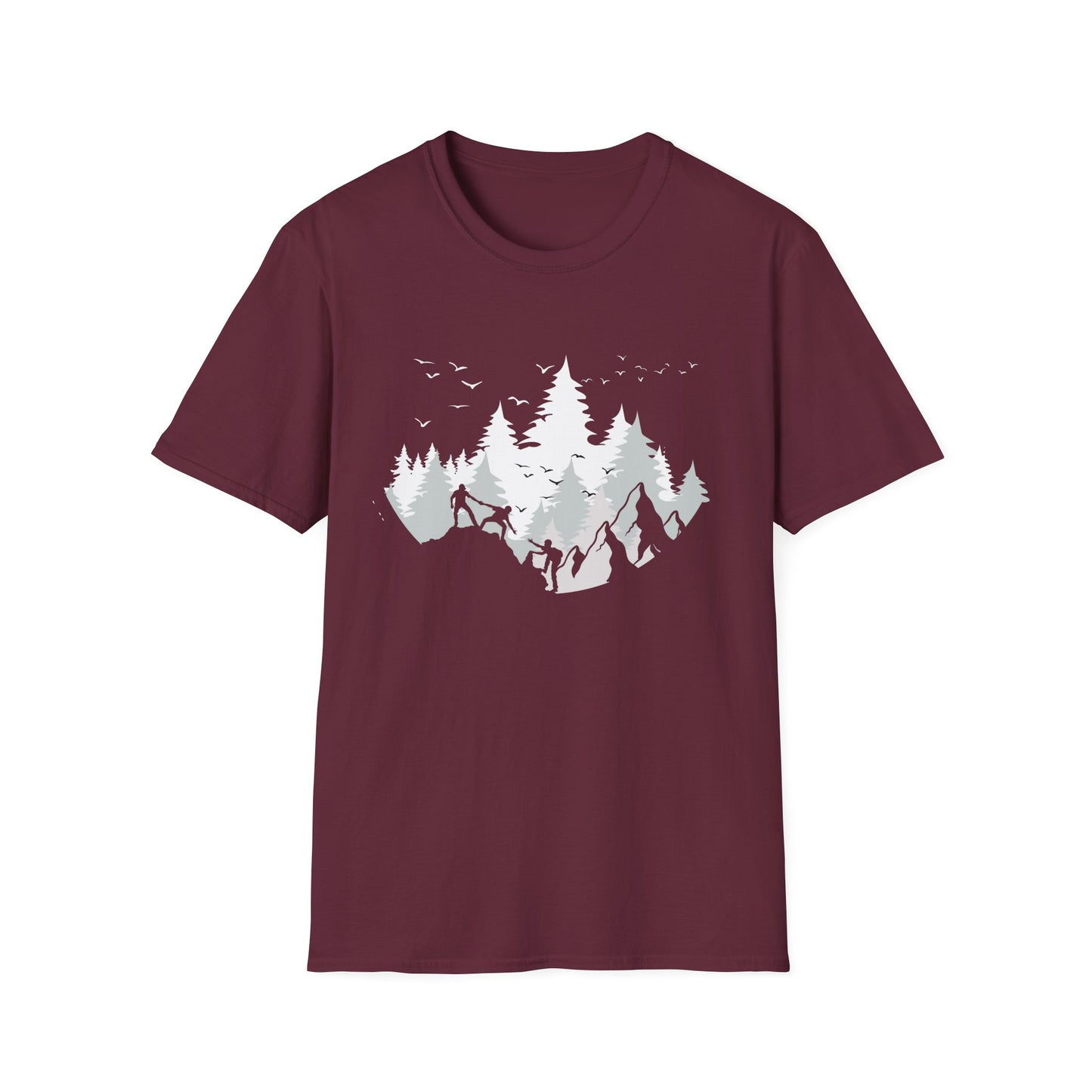 Hiking T-Shirt, Nature Inspired Shirt, Mountain Graphic Tee, Outdoor Adventure Shirt, Gift for Hikers, Unisex Cotton Tee