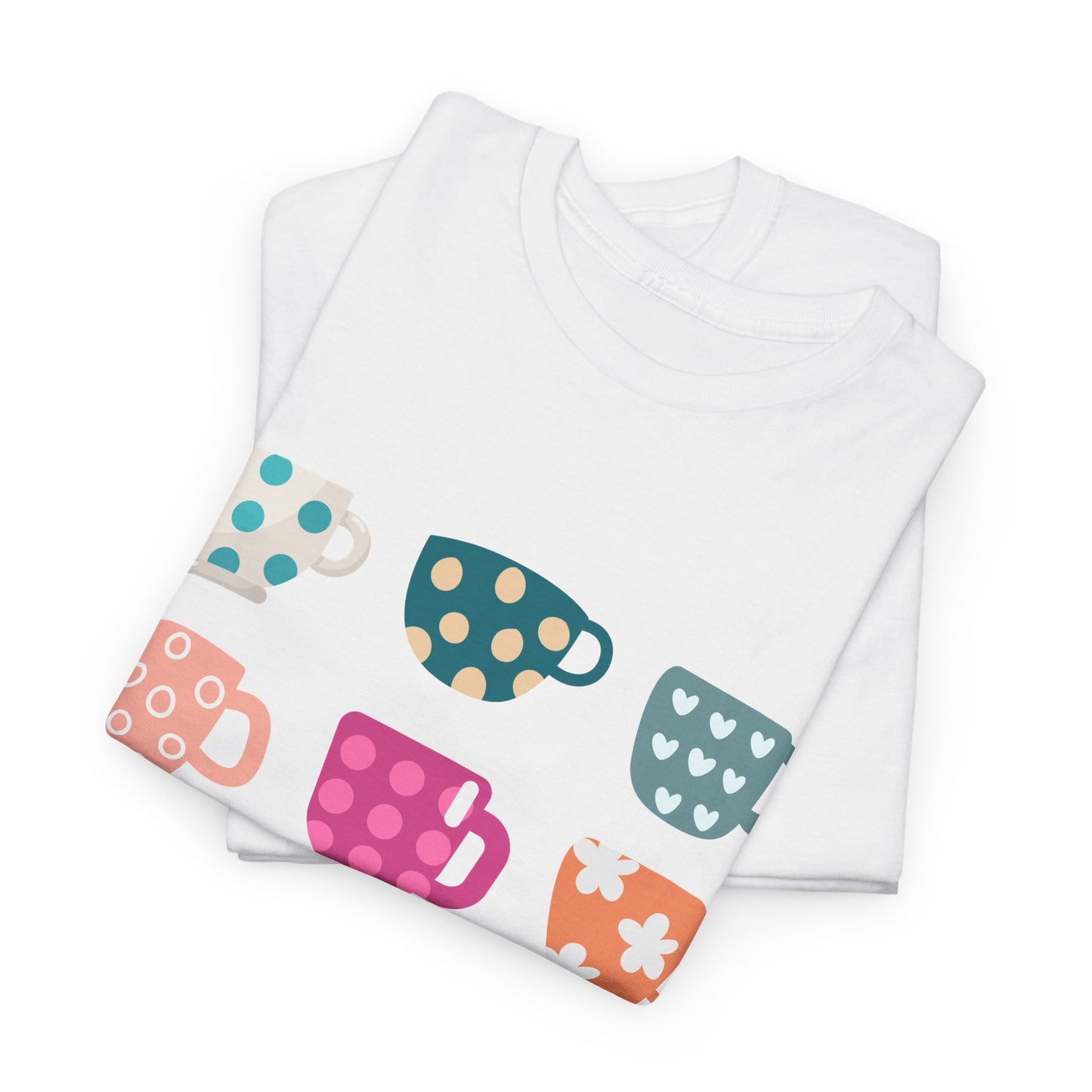 Coffee Cups Tee — Cute Colorful Mugs Graphic T-Shirt