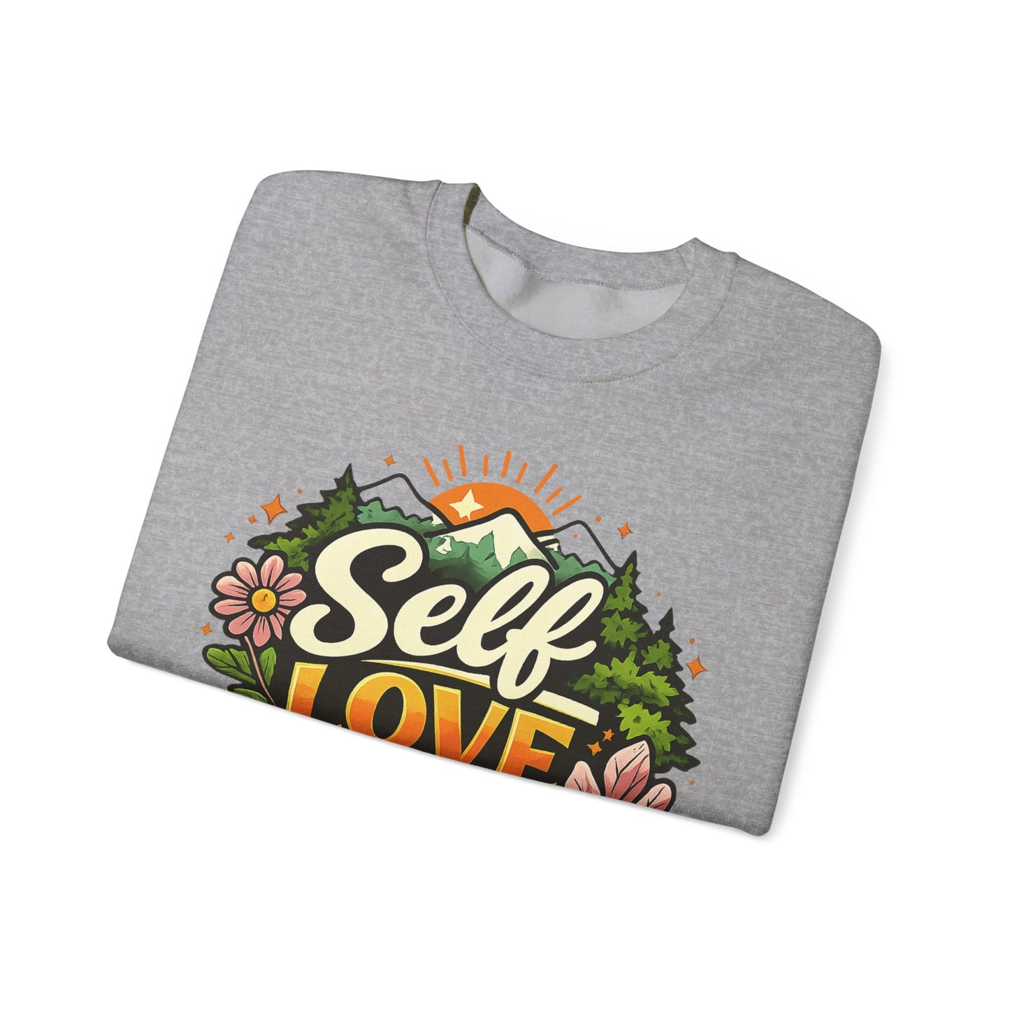 Self-Love Era Sweatshirt, Self Care Crewneck, Nature Graphic Sweatshirt, Positive Quote Sweater, Mental Health Gift, Cozy Unisex Pullover