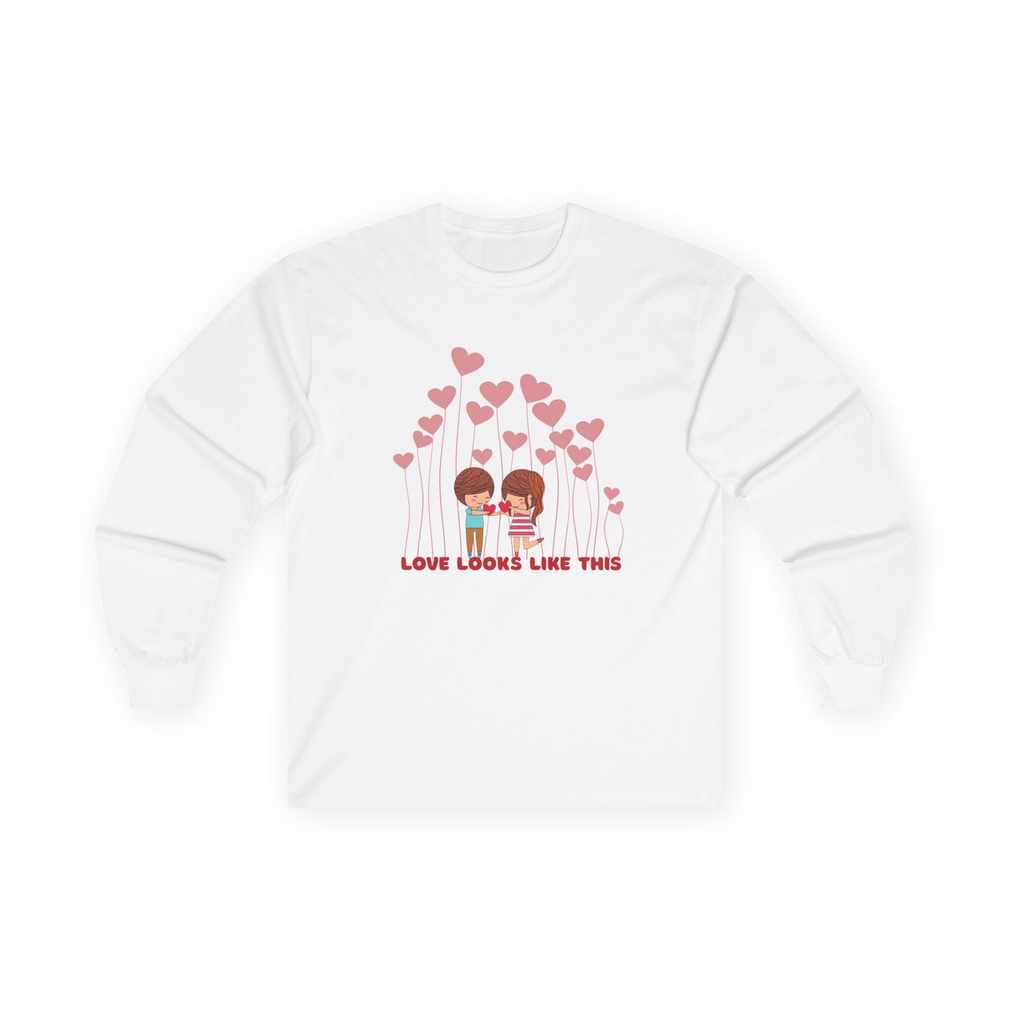 Love Looks Like This Shirt | Couple Hearts Long Sleeve Tee