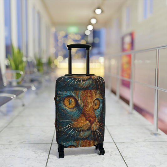 Colorful Cat Luggage Cover, Travel Accessory, Pet Lover Gift, Unique Suitcase Protector, Fun Travel Gear