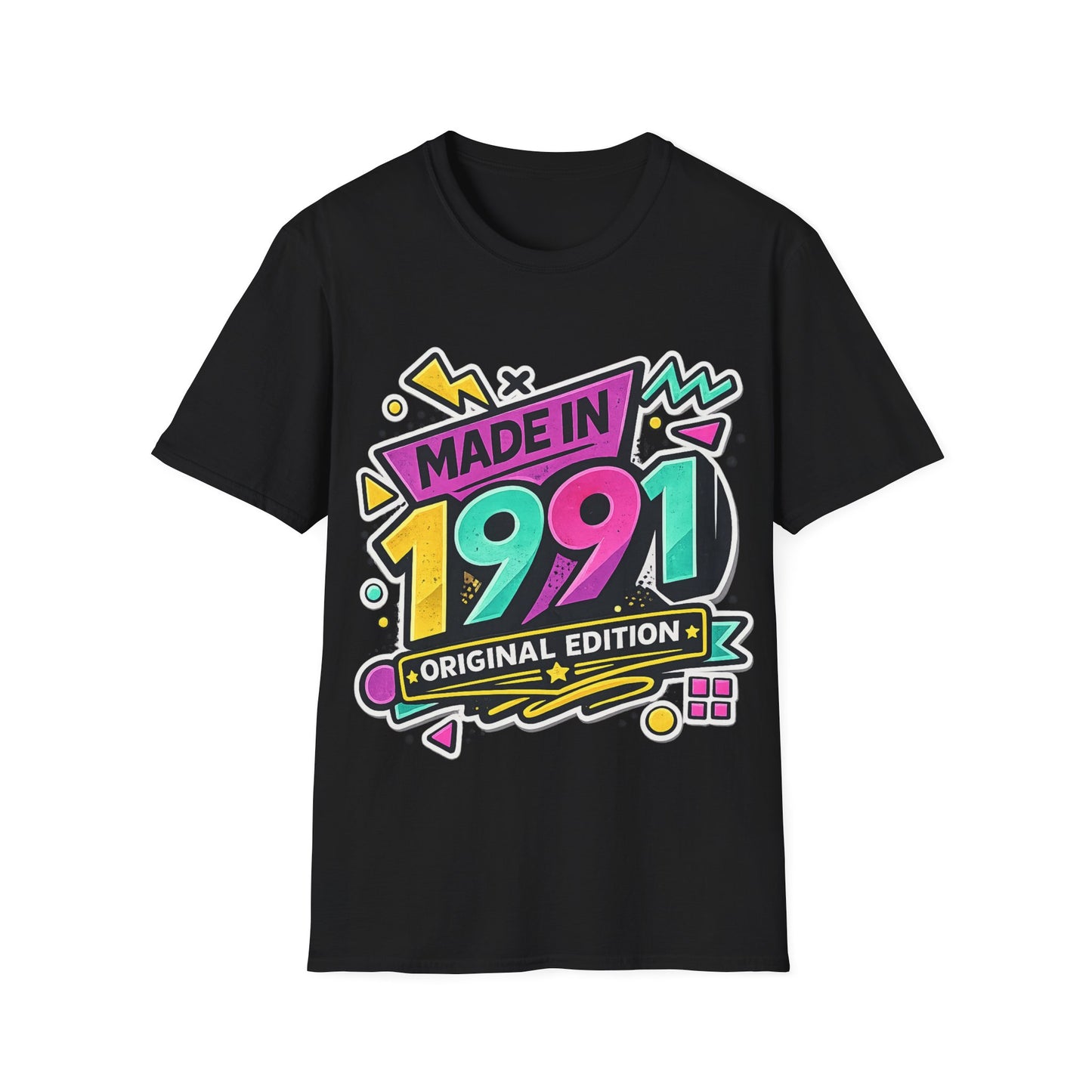 Made in 1991 Totally Rad T-Shirt | Retro 90s Birth Year Shirt | 1991 Birthday Gift Tee