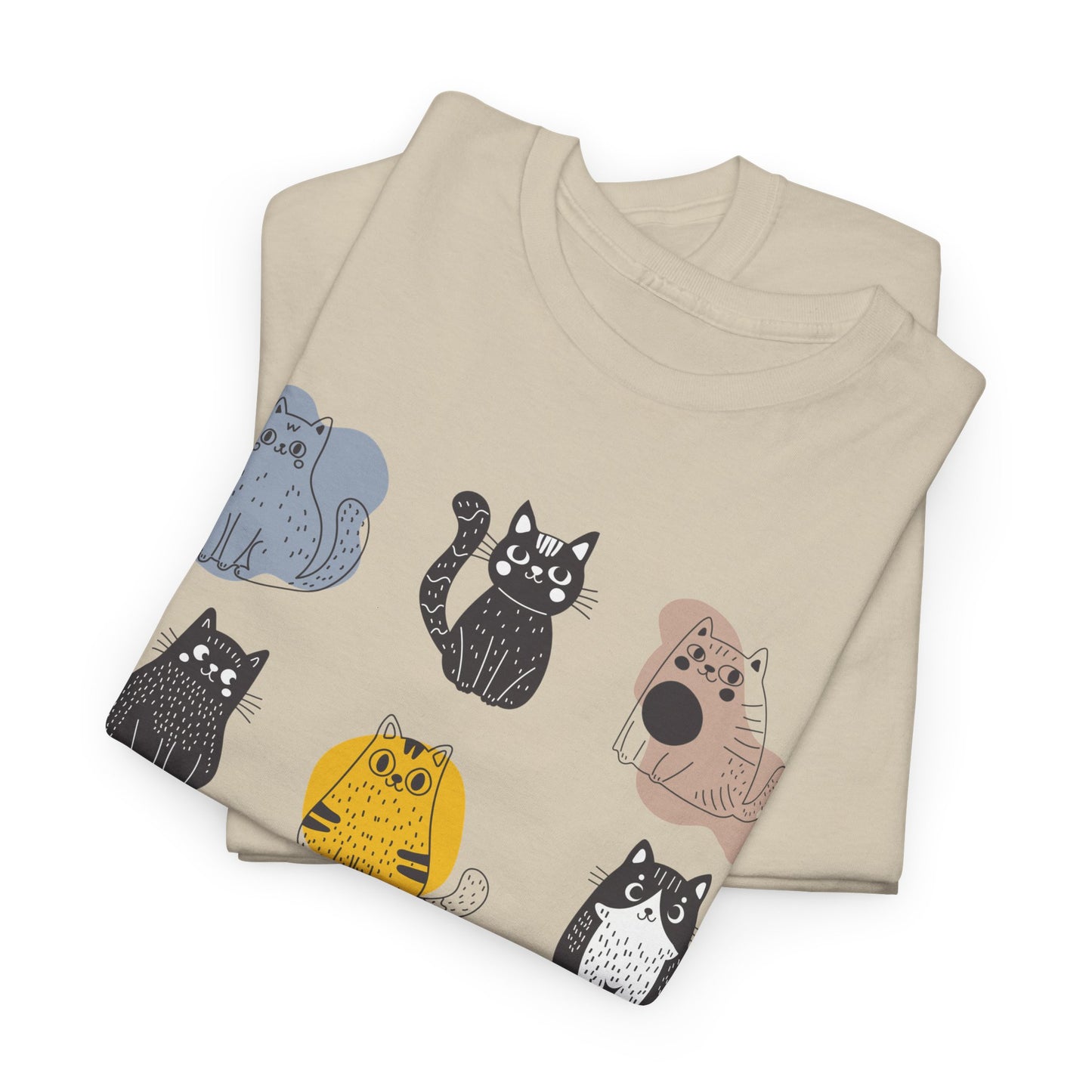 Cute Cat Mood Board T-Shirt, Funny Cat Graphic Tee, Kawaii Cat Faces Shirt, Cozy Unisex Cat Lover Gift