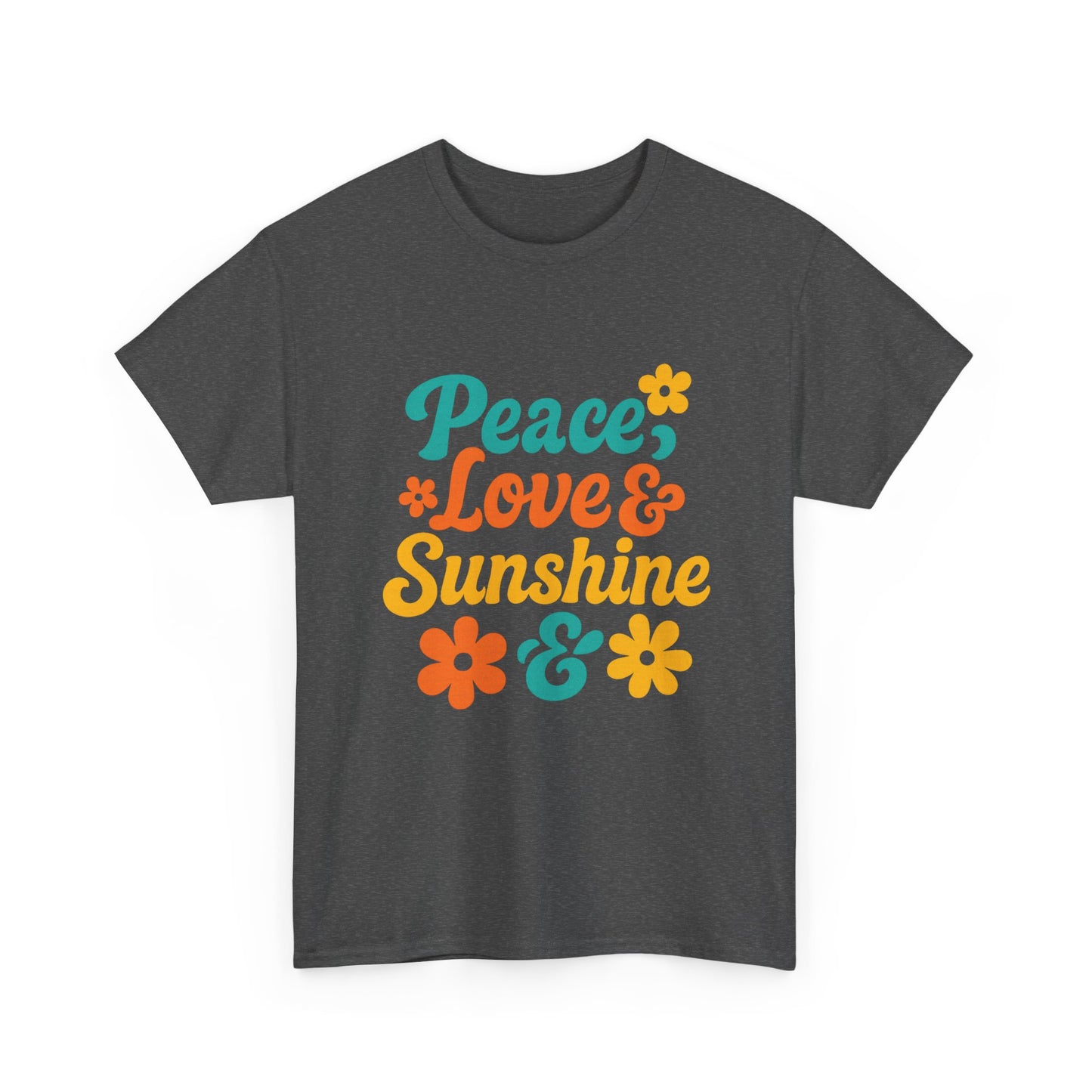 Retro Peace and Love T-Shirt | Flower Power Unisex Tee for Festivals and Everyday Wear | Spring Gift Idea
