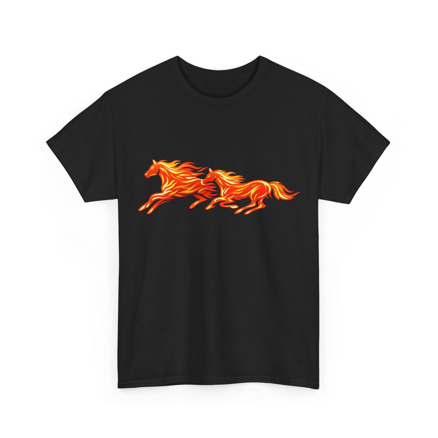 Fiery Running Horse Graphic T-Shirt | Flaming Horse Tee | Equestrian Horse Lover Shirt