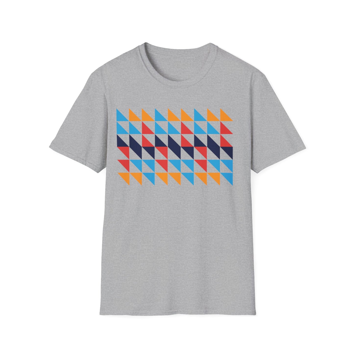 Geometric Color Triangle T-Shirt for Men & Women | Modern Retro Pattern Graphic Tee