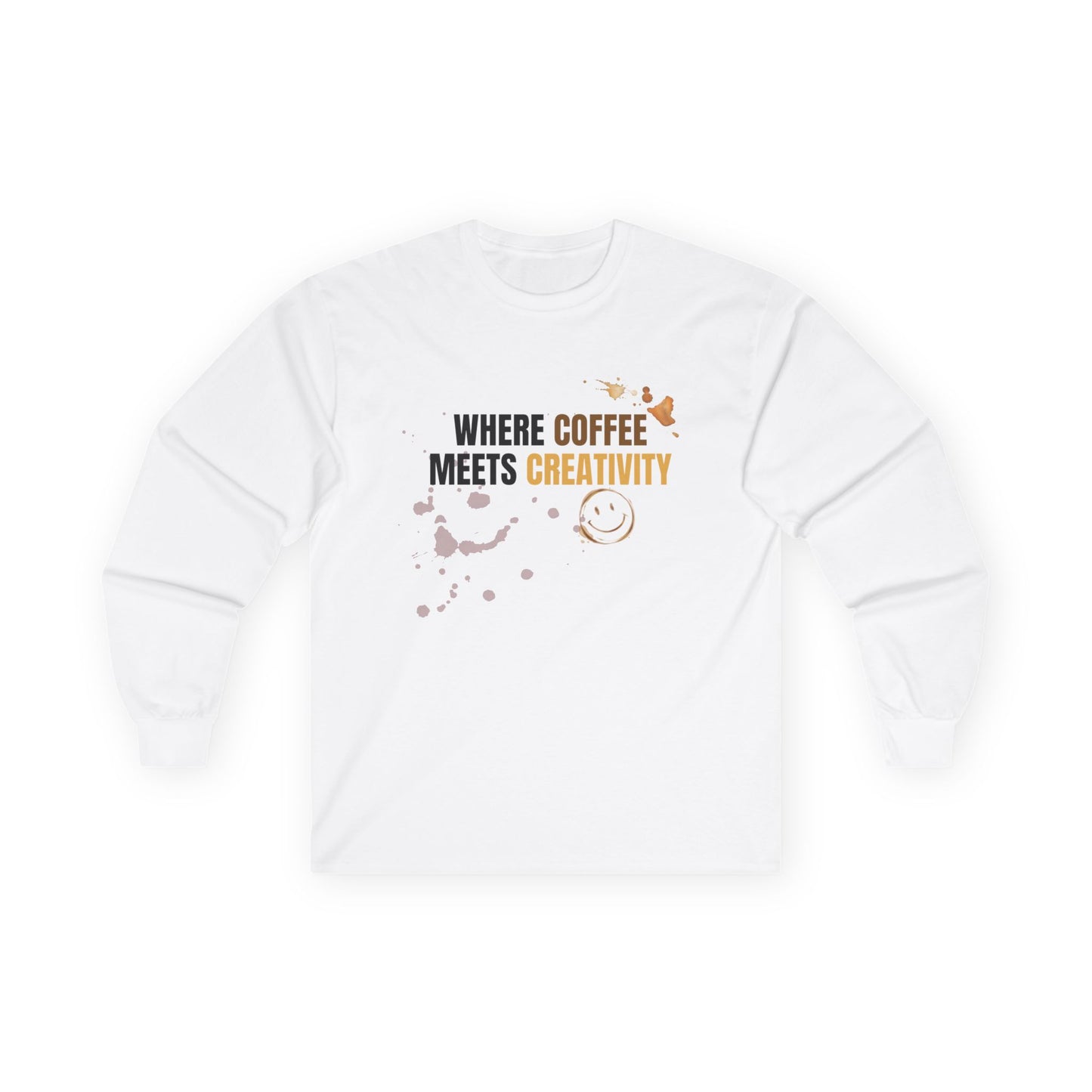 Coffee Meets Creativity Shirt | Coffee Lover Long Sleeve Graphic Tee | Barista Gift