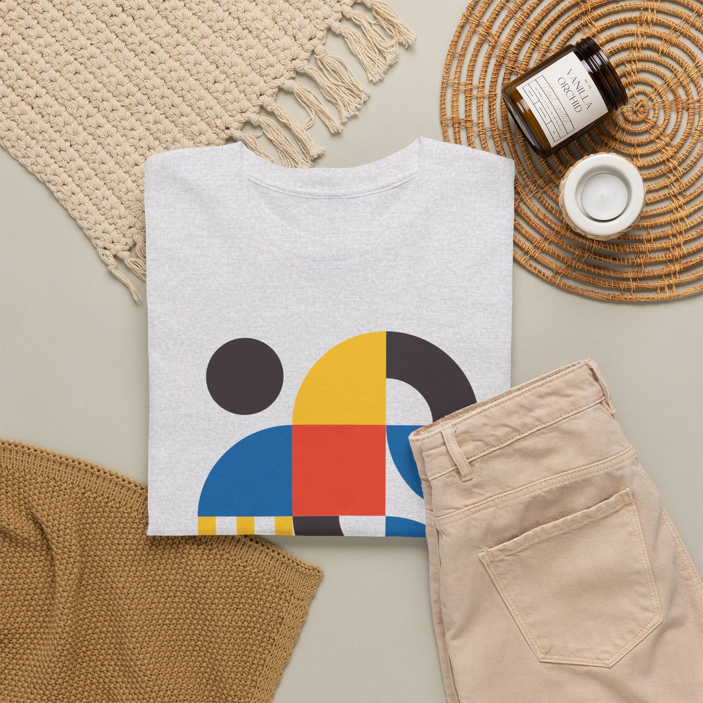 Abstract Geometric Shapes T-Shirt, Mid Century Modern Graphic Tee, Colorful Retro Pattern Shirt, Minimalist Art Unisex Tee, Modern Design Top
