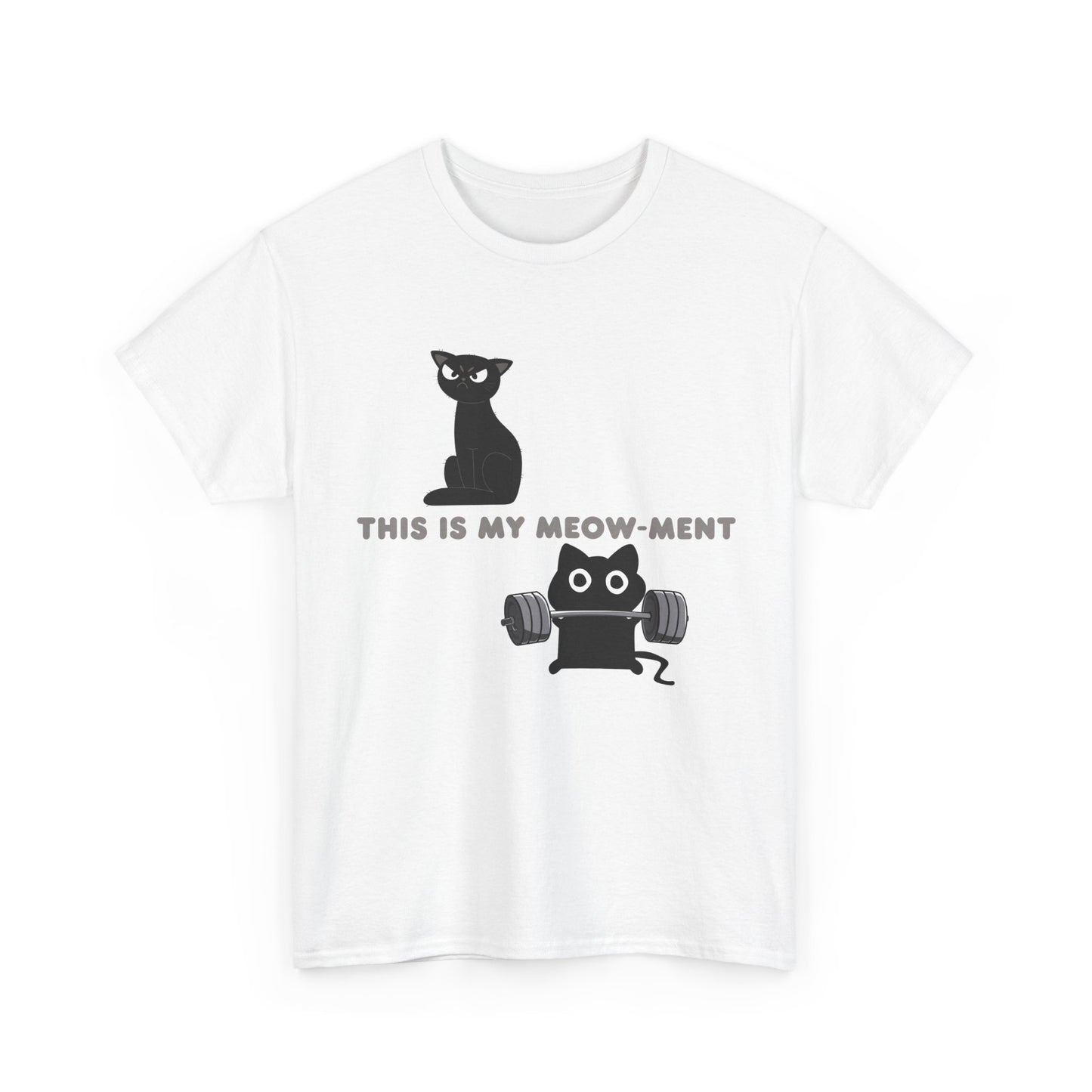Funny Cat Workout T-Shirt – This Is My Meow-ment Gym Tee, Cat Lover Fitness Shirt, Weightlifting Cat Graphic Tee, Gift for Gym Lovers