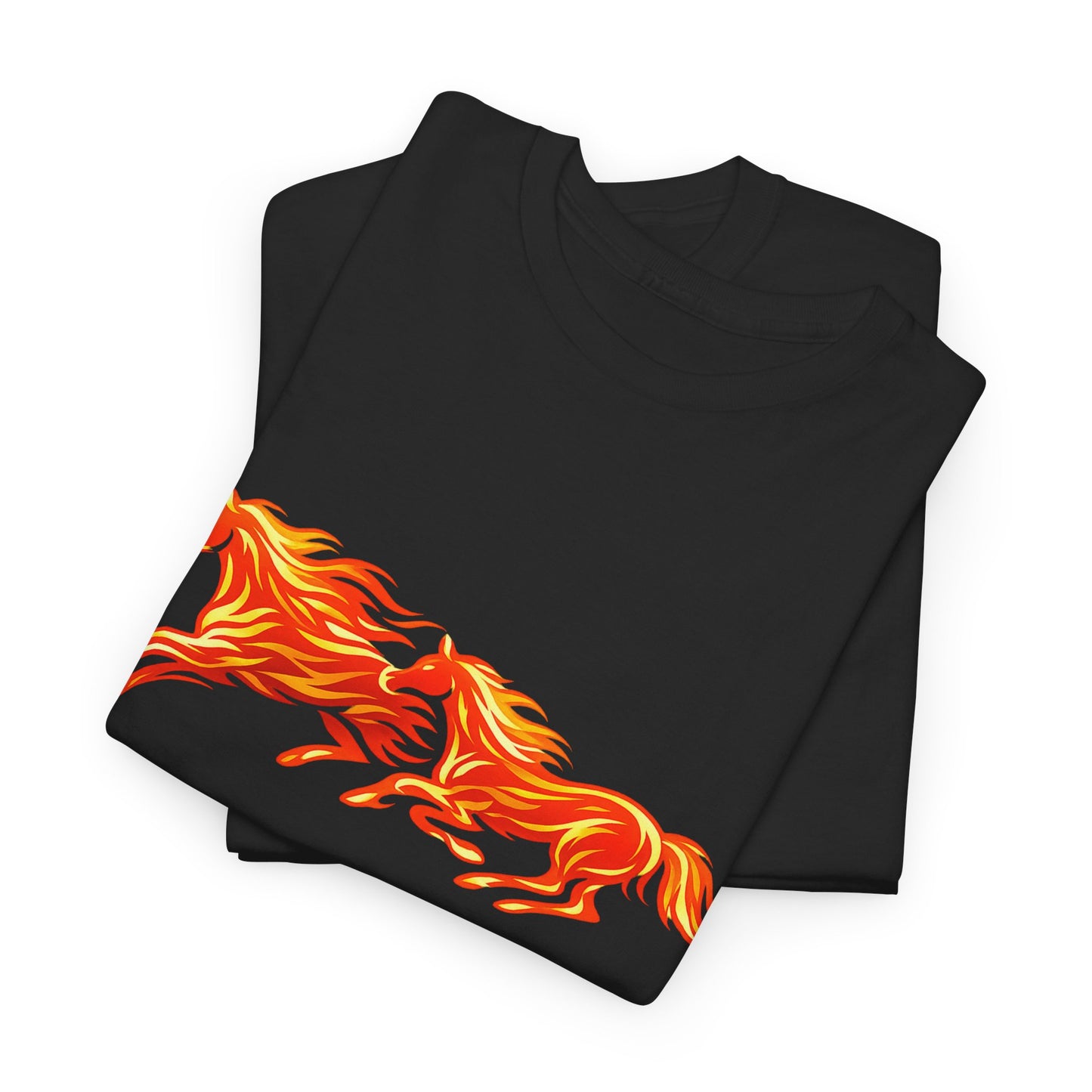 Fiery Running Horse Graphic T-Shirt | Flaming Horse Tee | Equestrian Horse Lover Shirt
