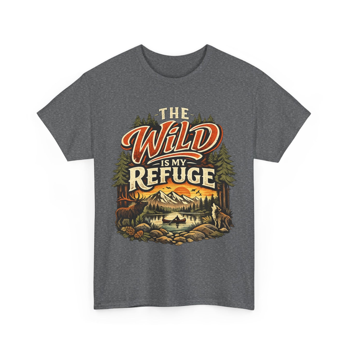 The Wild Is My Refuge T-Shirt | Camping & Hiking Graphic Tee | Outdoor Adventure Nature Shirt for Trail Lovers